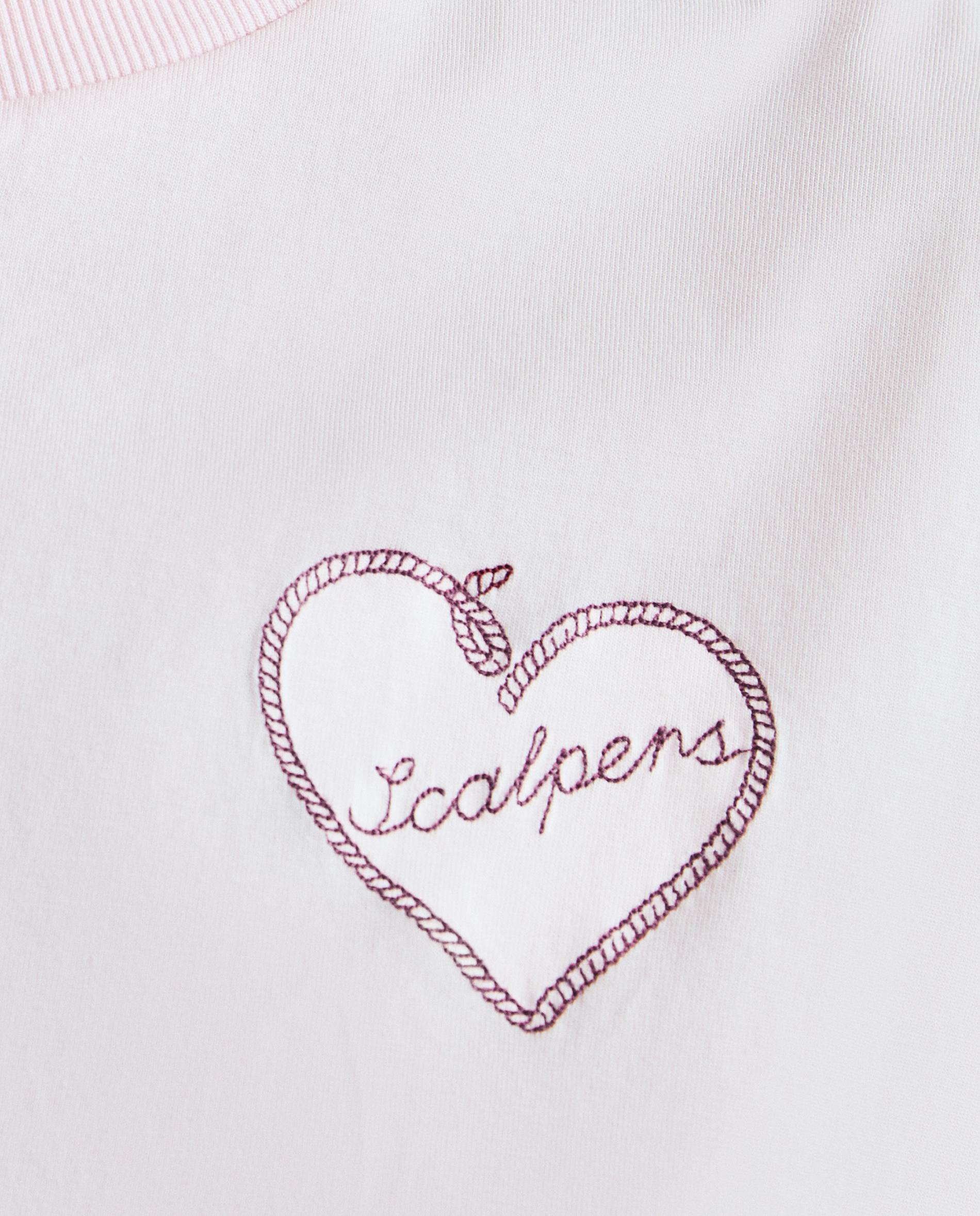 T-shirt de Manga Curta com Bordado Posterior Rosa-claro-5
