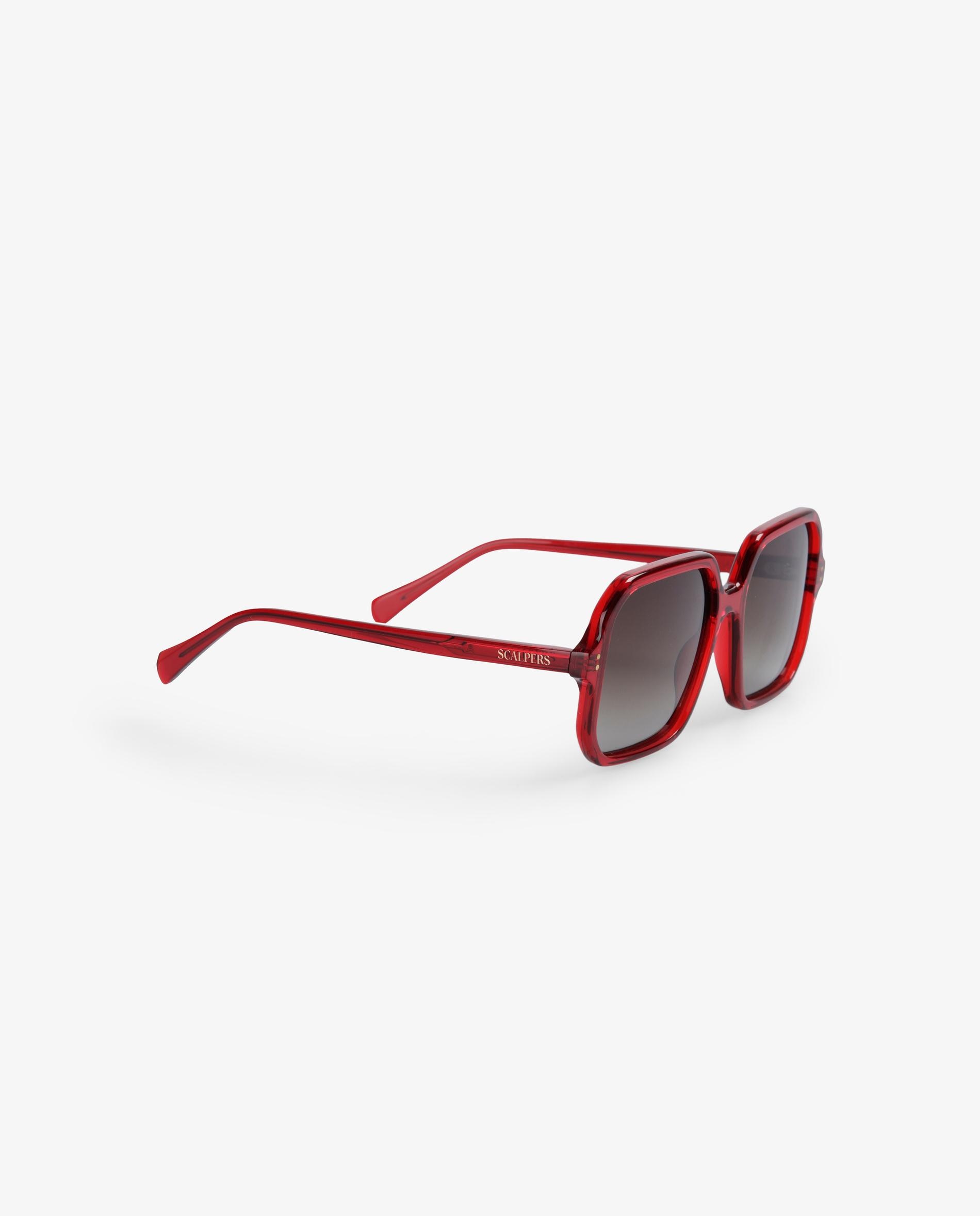 Óculos de Sol de Acetato Quadrados Vermelho-2