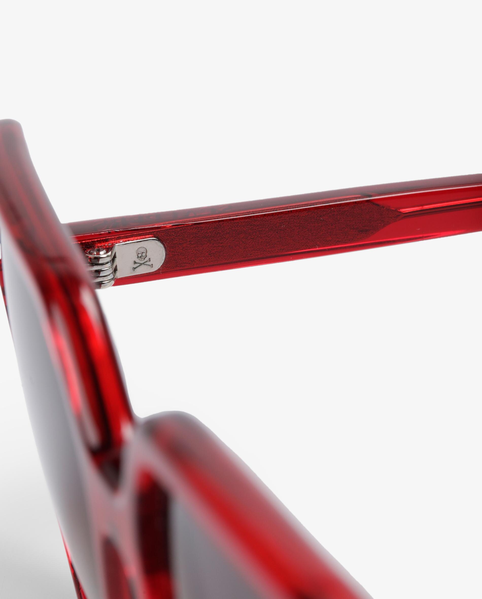 Óculos de Sol de Acetato Quadrados Vermelho-5