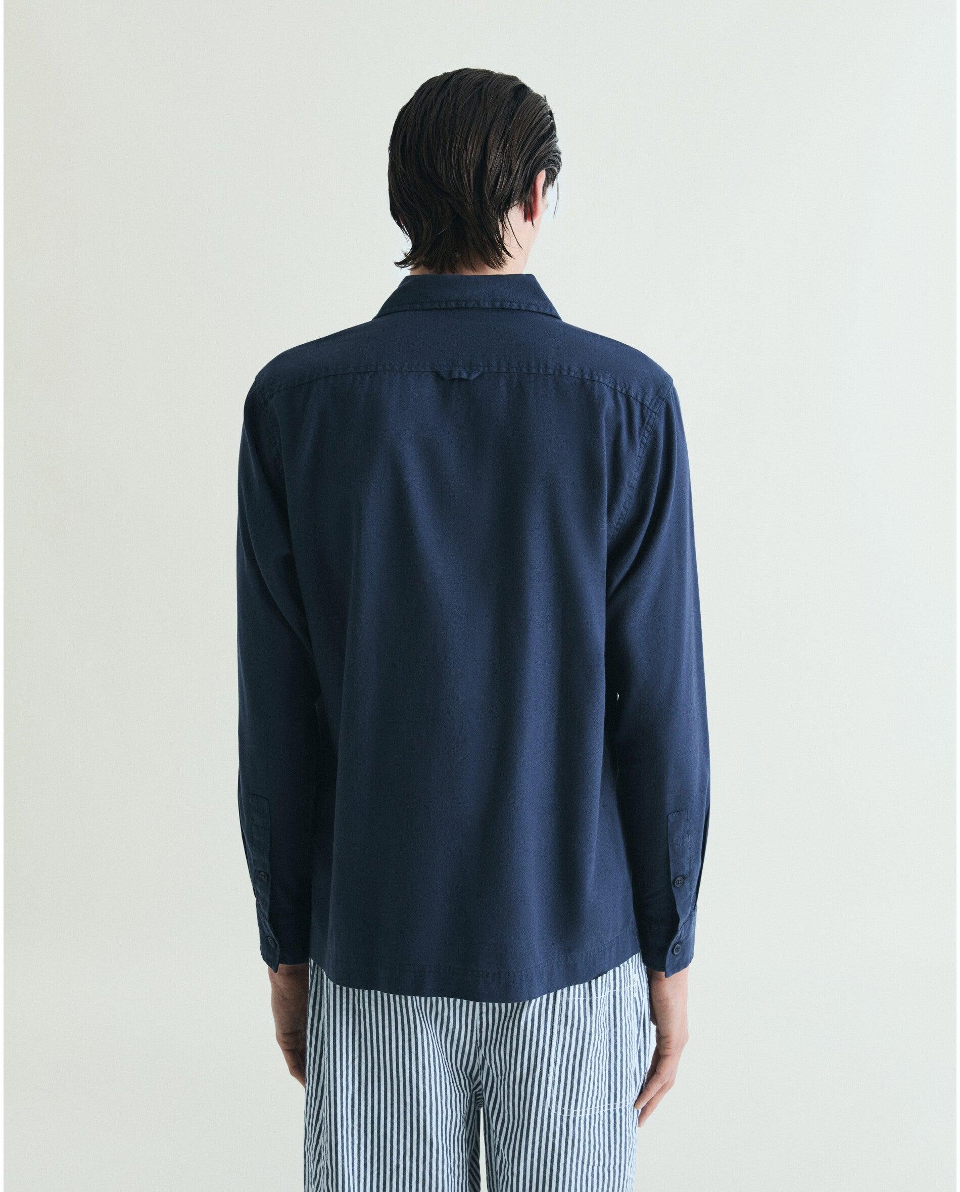 Camisa Regular Fit com Bolsos no Peito Navy-2