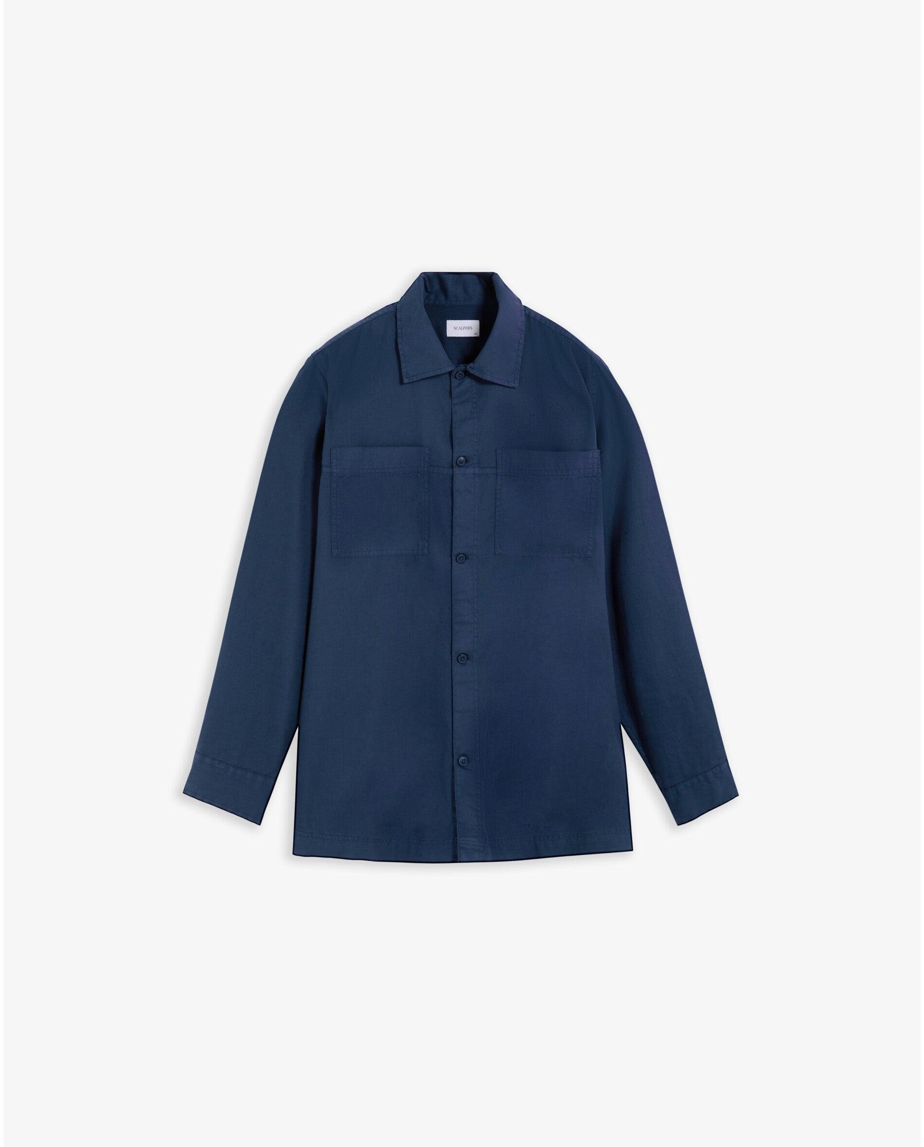 Camisa Regular Fit com Bolsos no Peito Navy-4