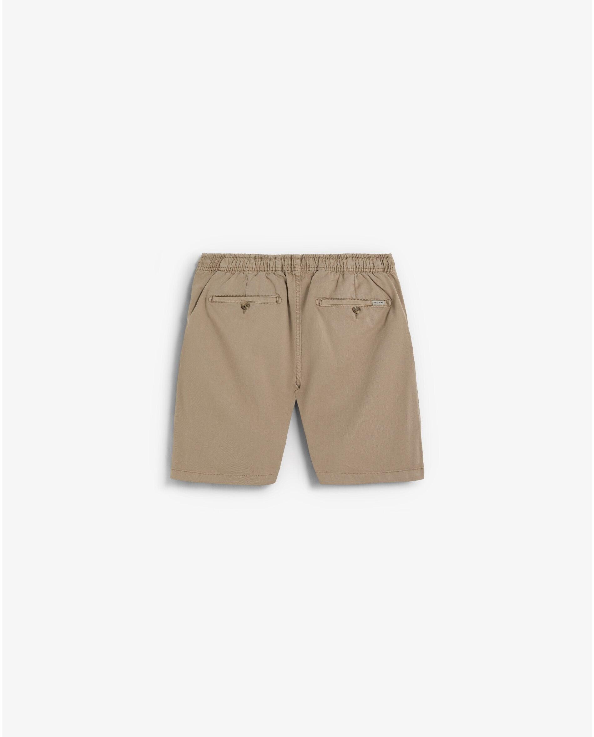 Bermudas Ligeiramente Elásticas com Cordão Interior Taupe-2