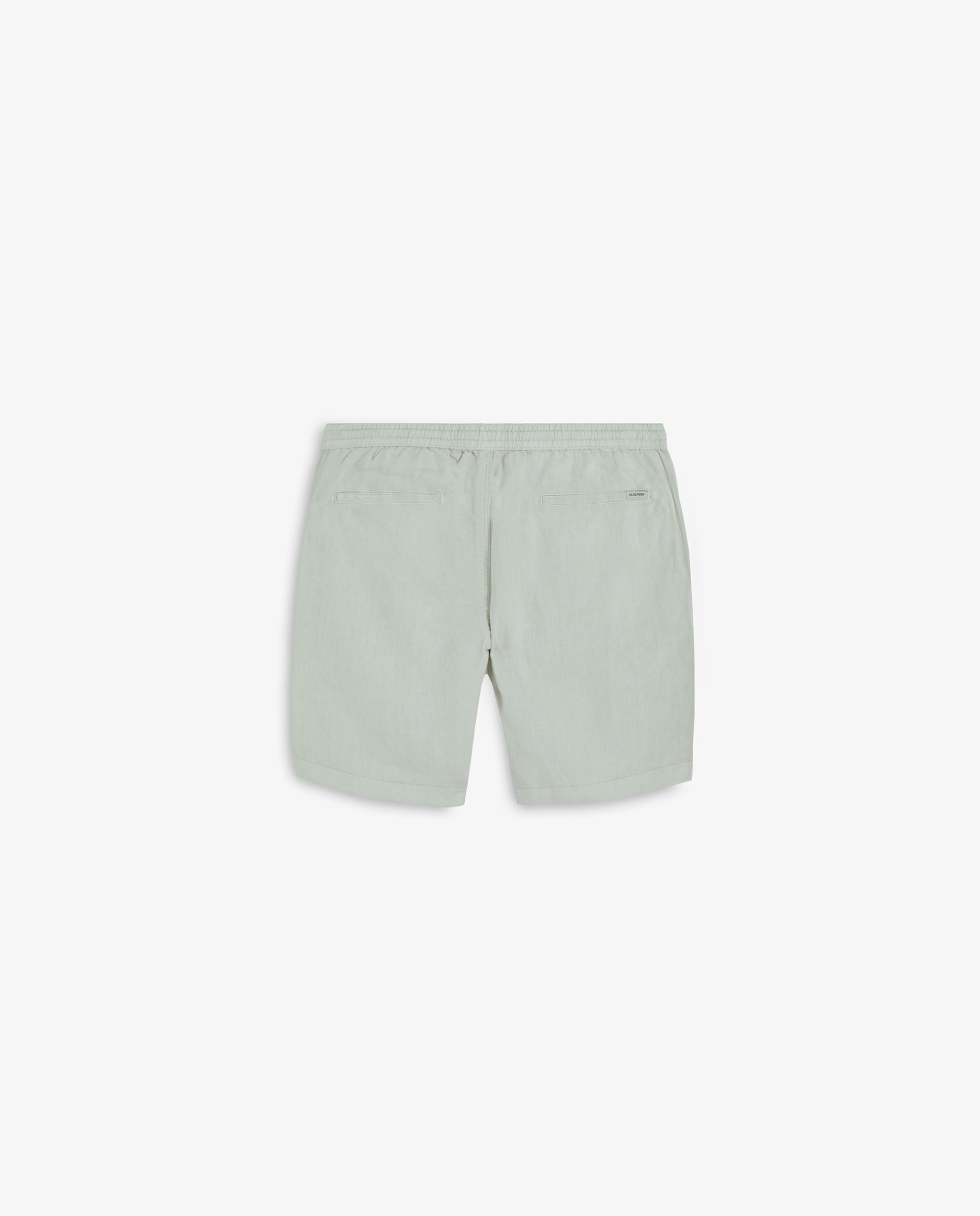 Bermudas de Linho com Cordão de Ajuste Verde-antiquário-2