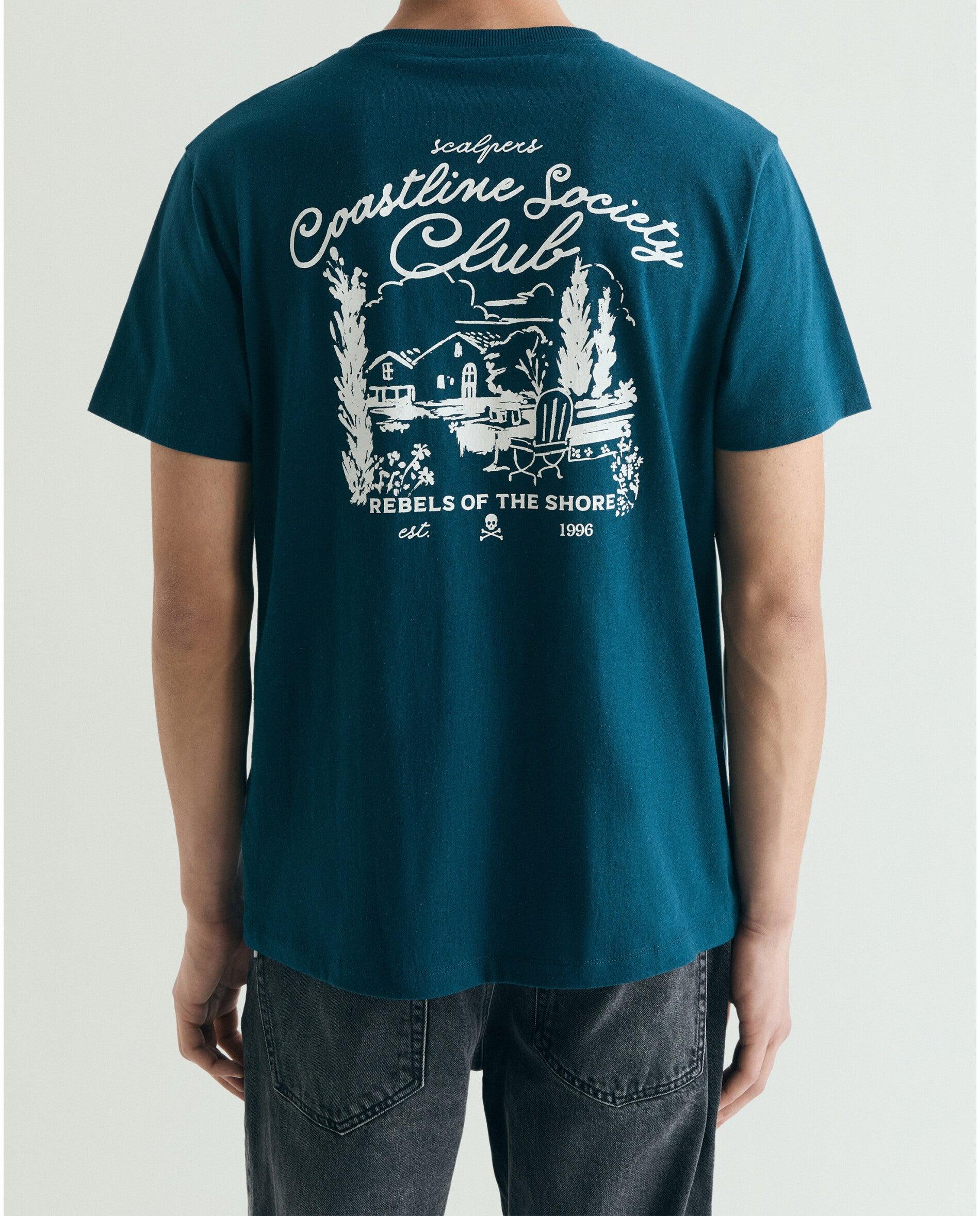 T-shirt de Manga Curta com Print Posterior Verde roxo-3