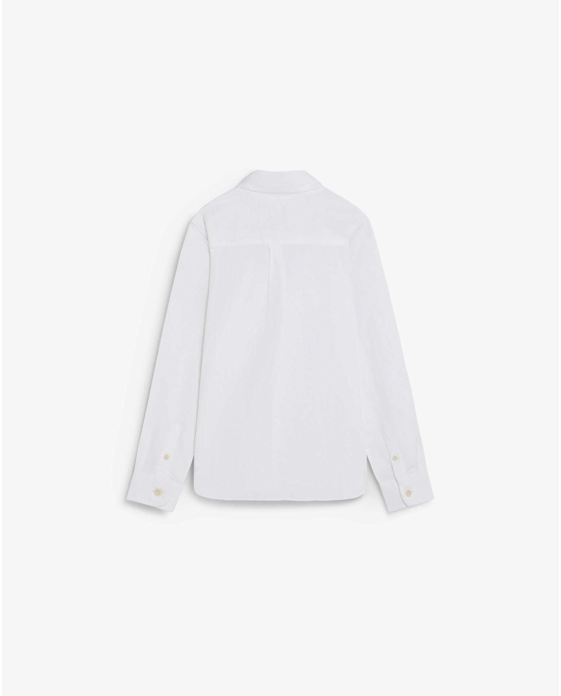 Camisa Regular Fit em Mescla de Algodão e Linho Scalpers Branco-2