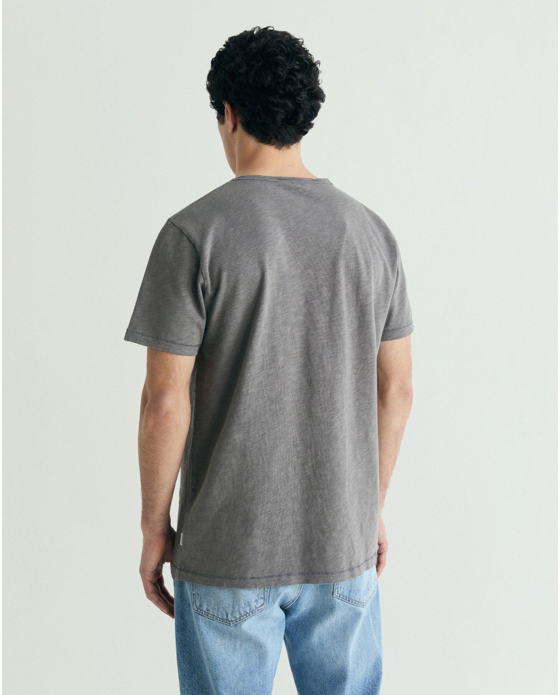 T-shirt de Manga Curta Regular Fit Efeito Lavagem Antracite-2