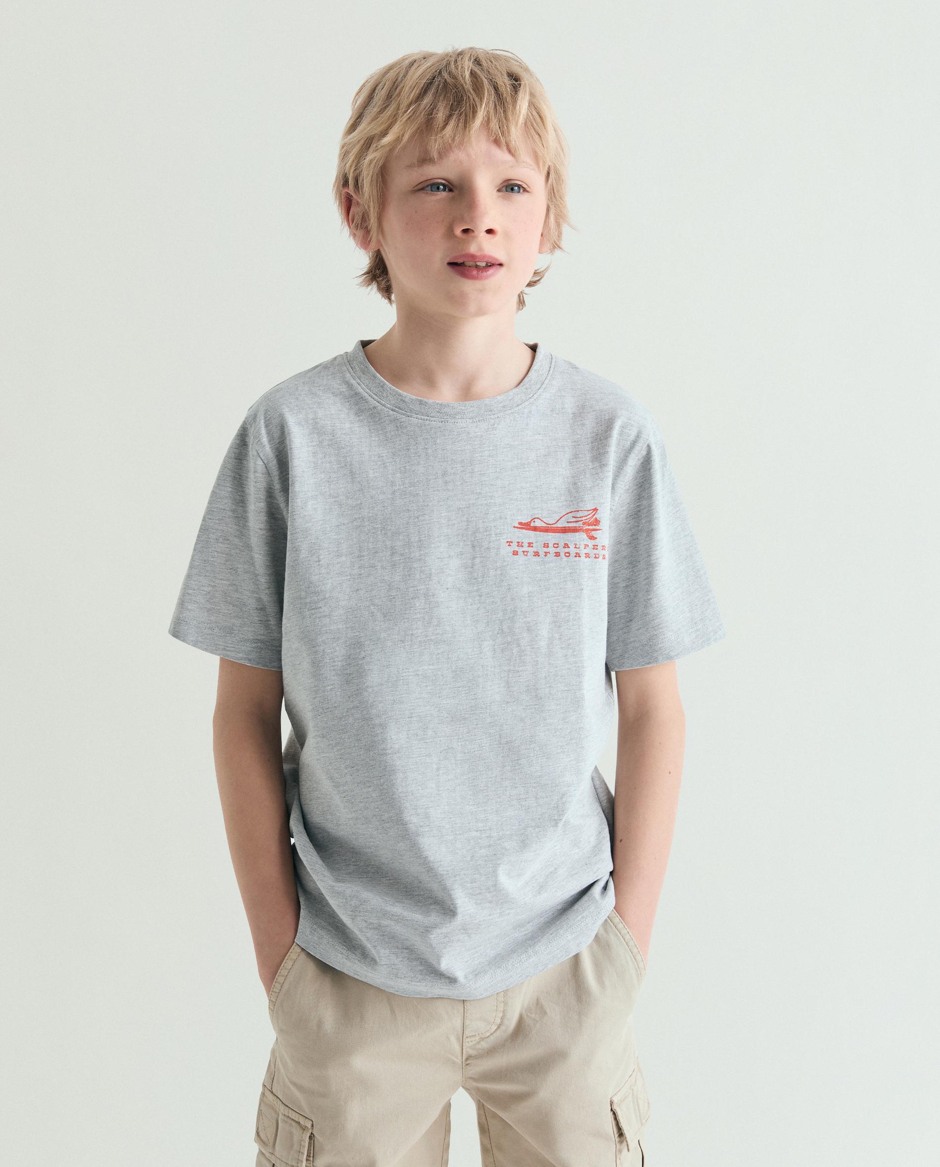 Imagem 0 de T-shirt Infantil de Manga Curta com Print Posterior