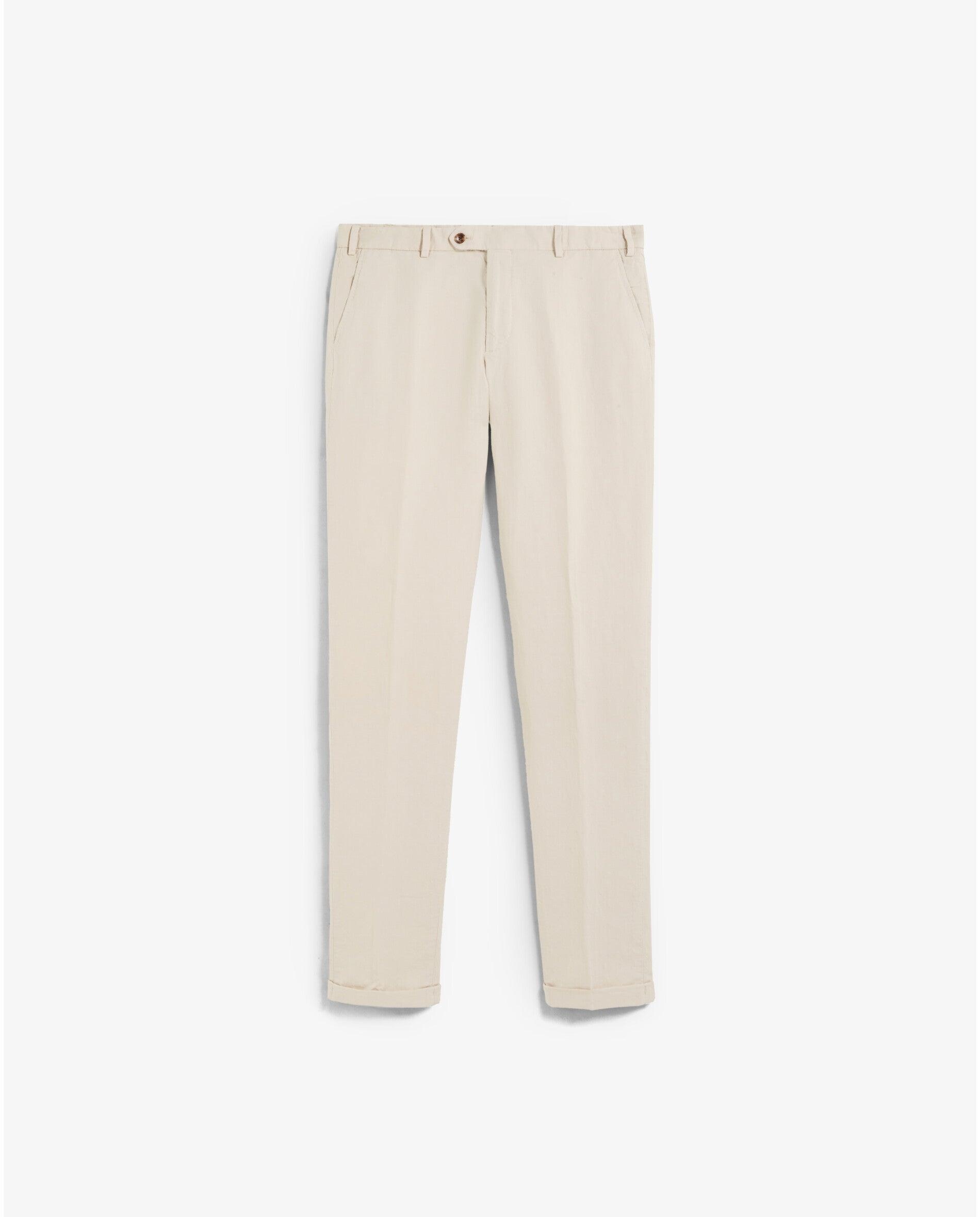 Imagem 0 de Calças de Fato em Linho com Presilhas na Cintura