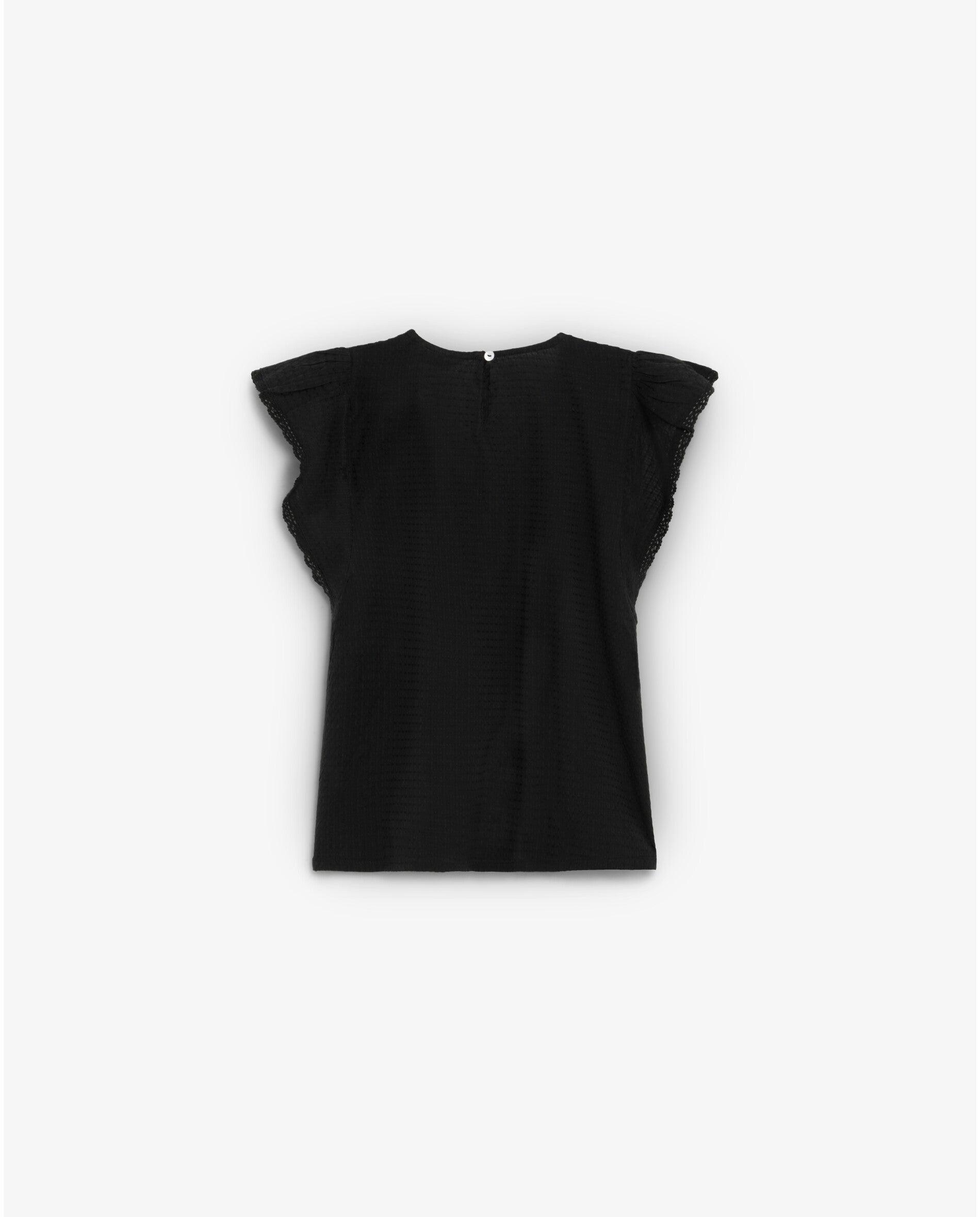 Blusa Infantil com Folhos e Gola em V Scalpers Preto-2