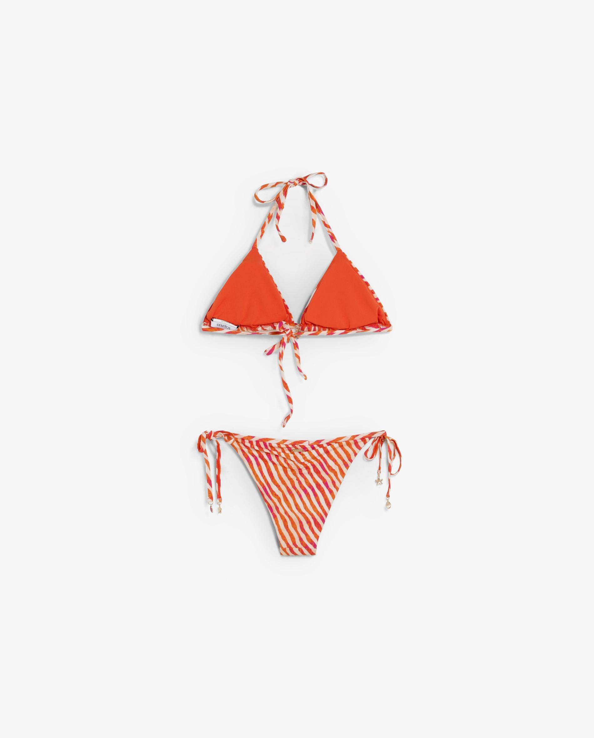 Biquíni Completo Triangular Estampado com Cueca de Laço Multicolor-5