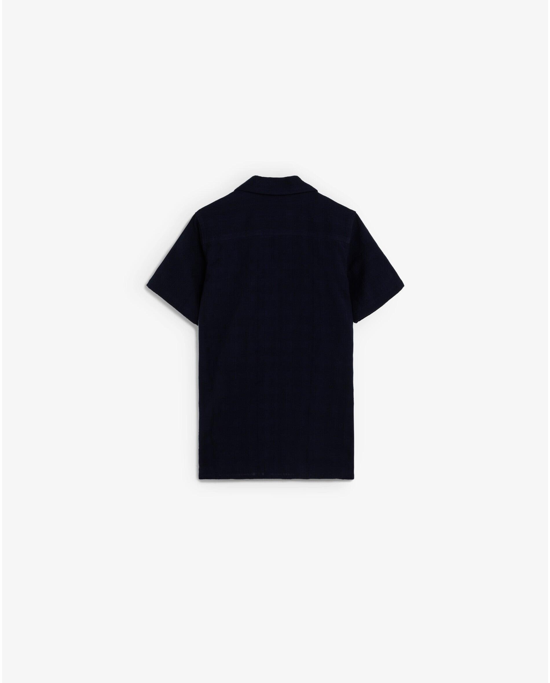Camisa Infantil de Manga Curta em Tecido com Estrutura Scalpers Navy-2