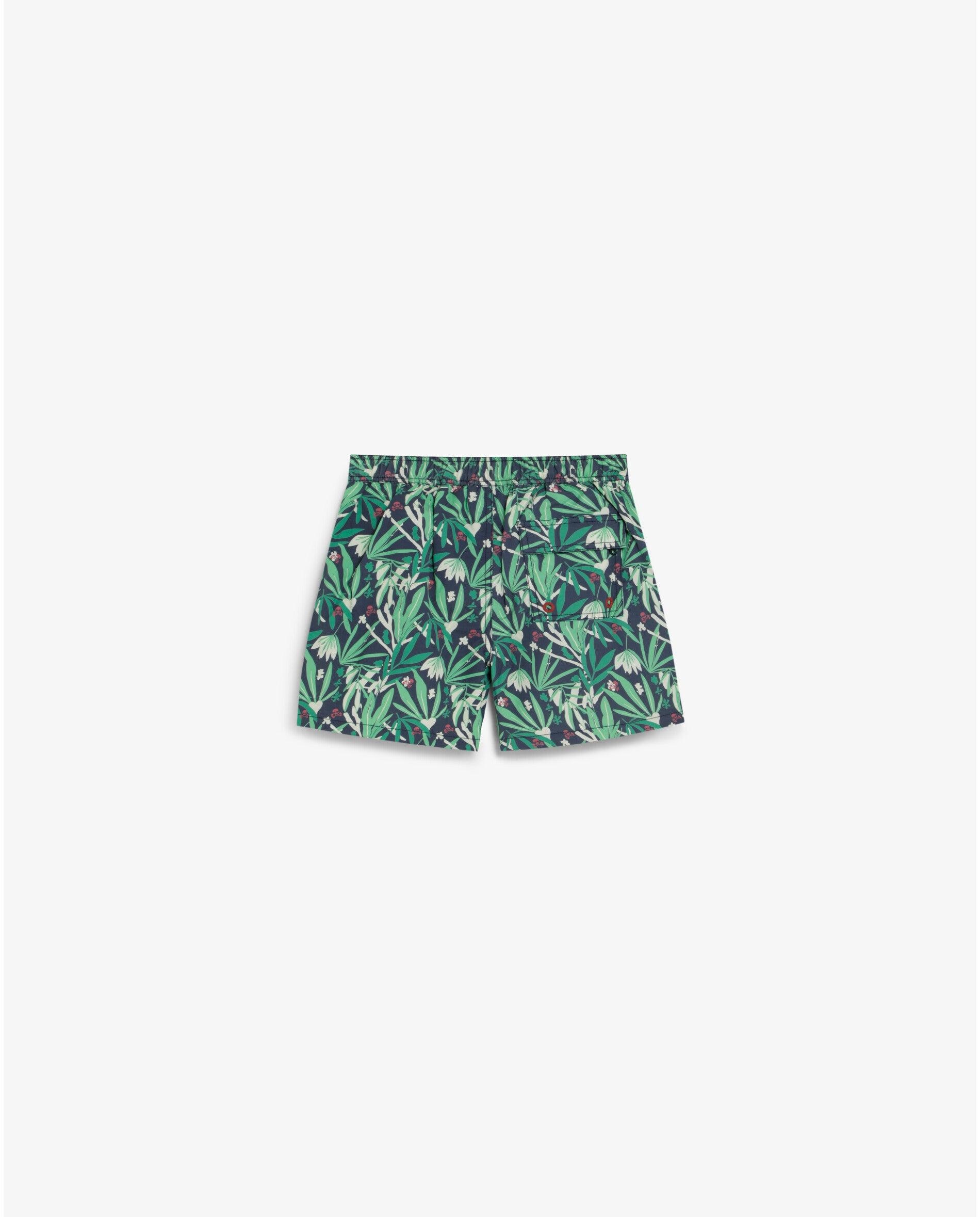 Fato de Banho Bermuda Infantil Estampado com Cordão de Ajuste Scalpers Verde / azul marinho-2