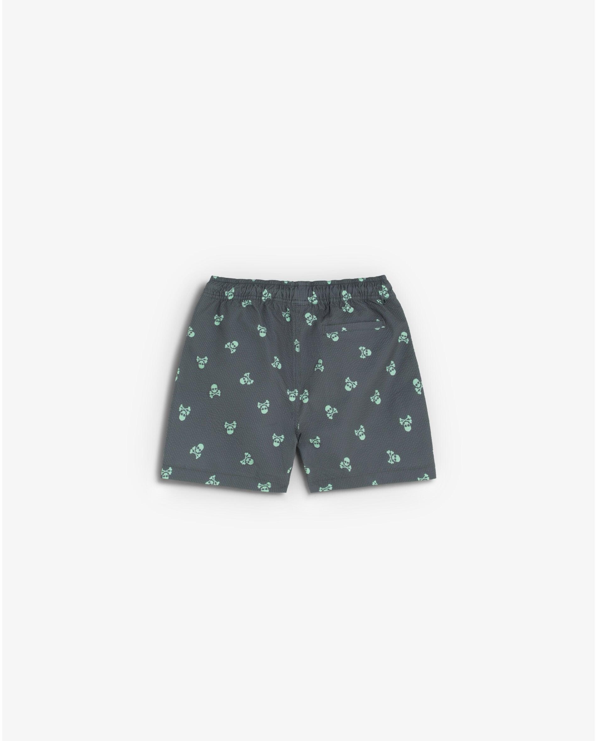 Fato de Banho Bermuda Infantil Estampado com Bolso Posterior Scalpers Cinzento-2