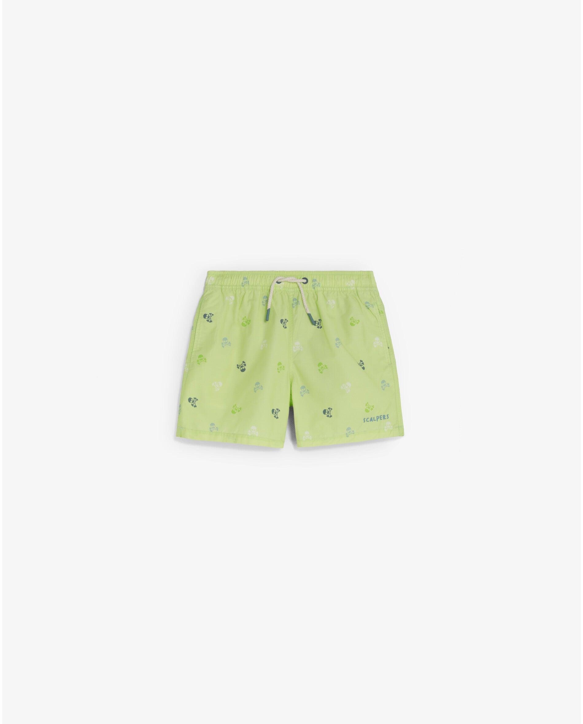 Fato de Banho Bermuda Infantil com Estampado de Caveiras Multicolor Lima-1