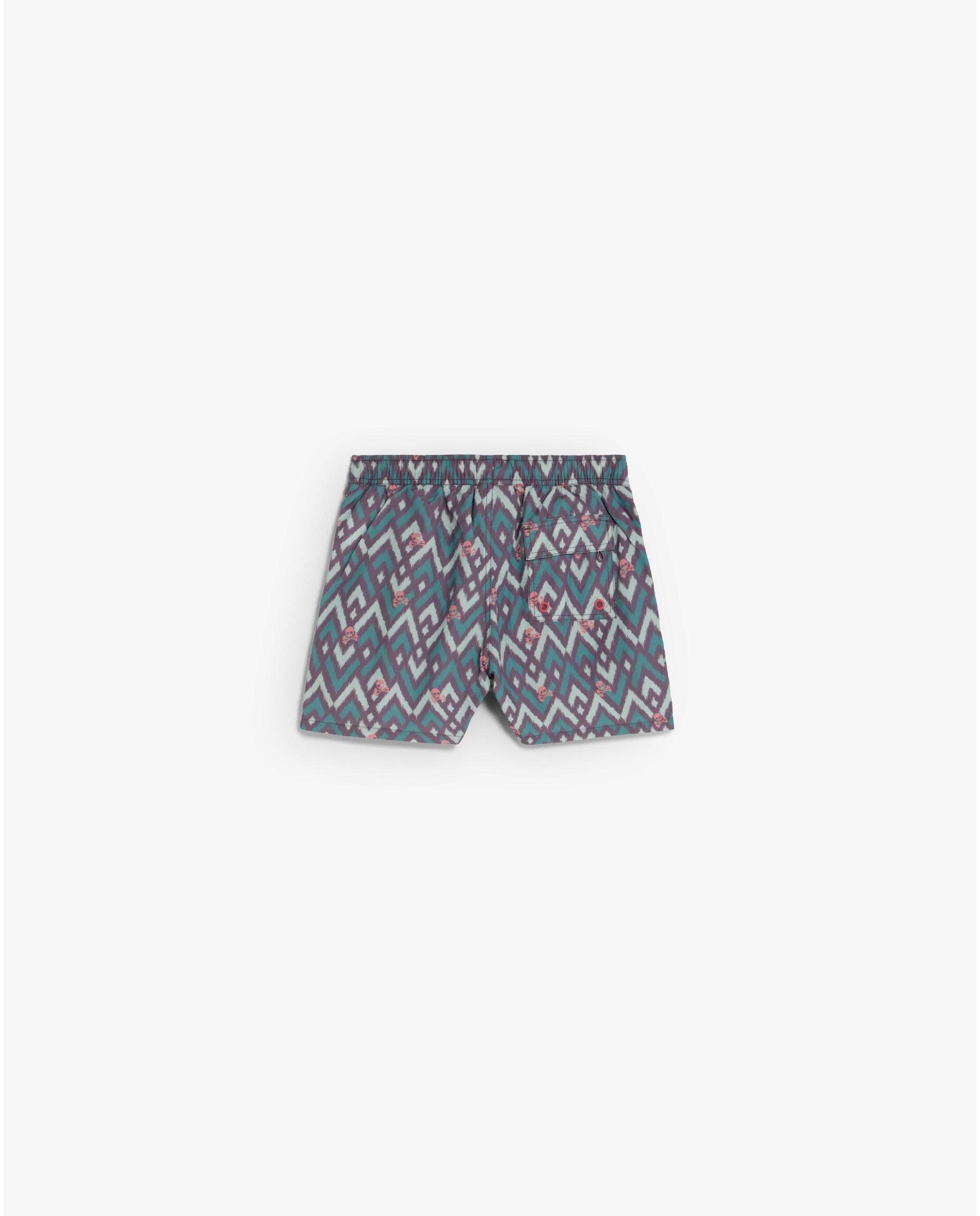 Fato de Banho Bermuda Infantil em Zig Zag com Bolsos Scalpers Bordeaux-2