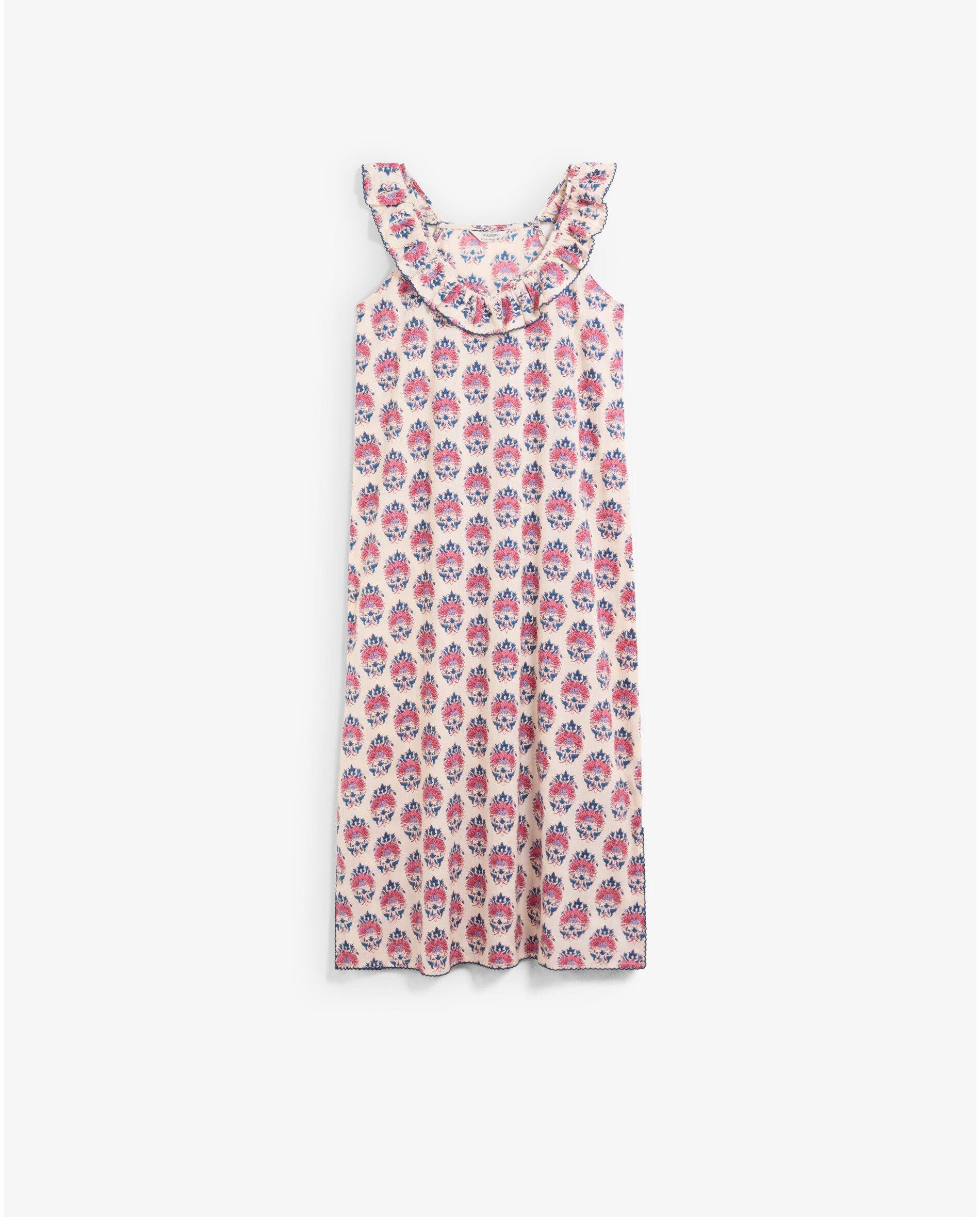 Imagem 0 de Vestido Infantil Estampado com Folho no Decote