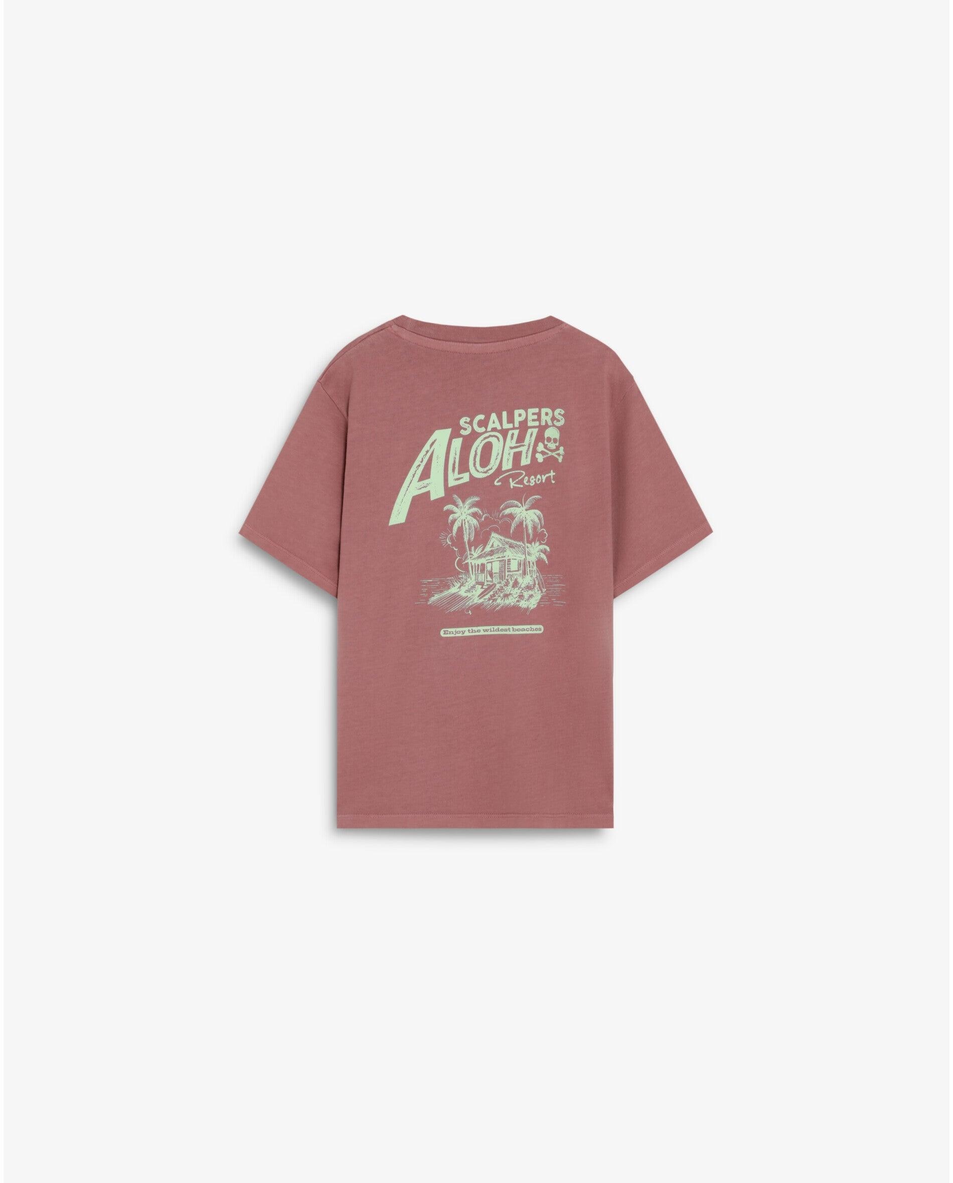 T-shirt Infantil de Manga Curta com Print Posterior Scalpers Bordeaux-2