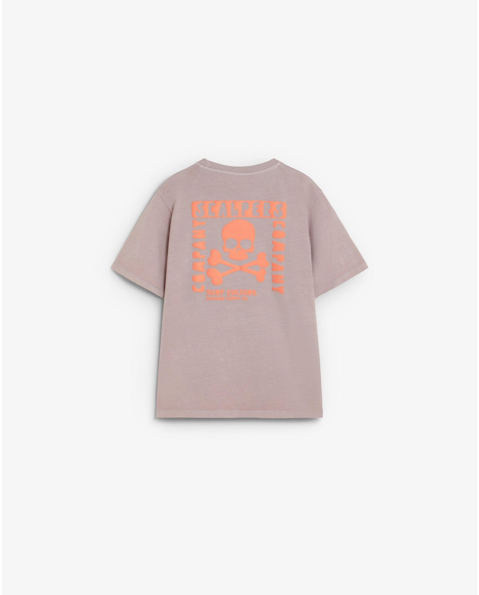 T-shirt Infantil de Manga Curta com Gráfico Posterior Malva-2
