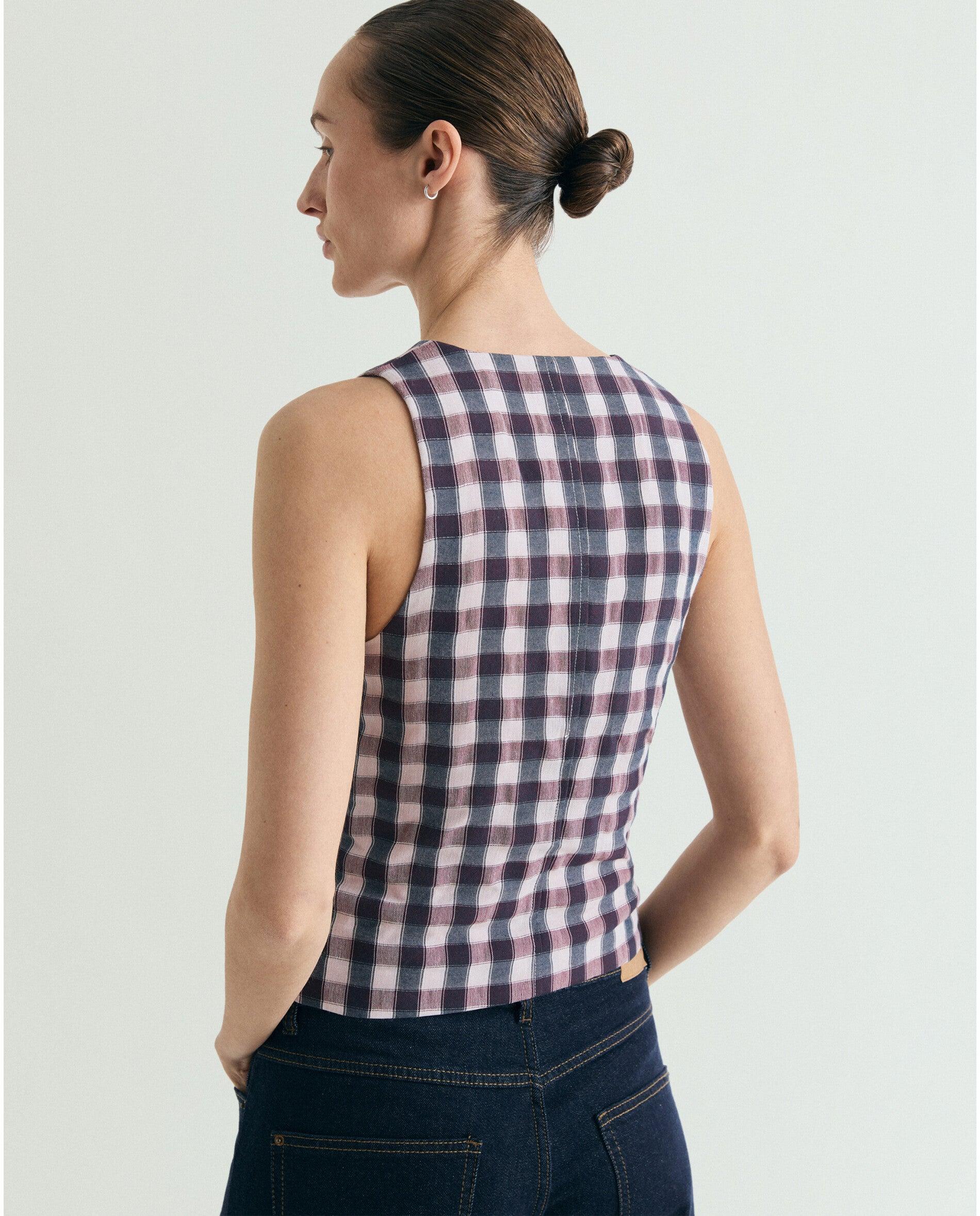 Colete Slim Fit Aos Quadrados Vichy Multicolor-2