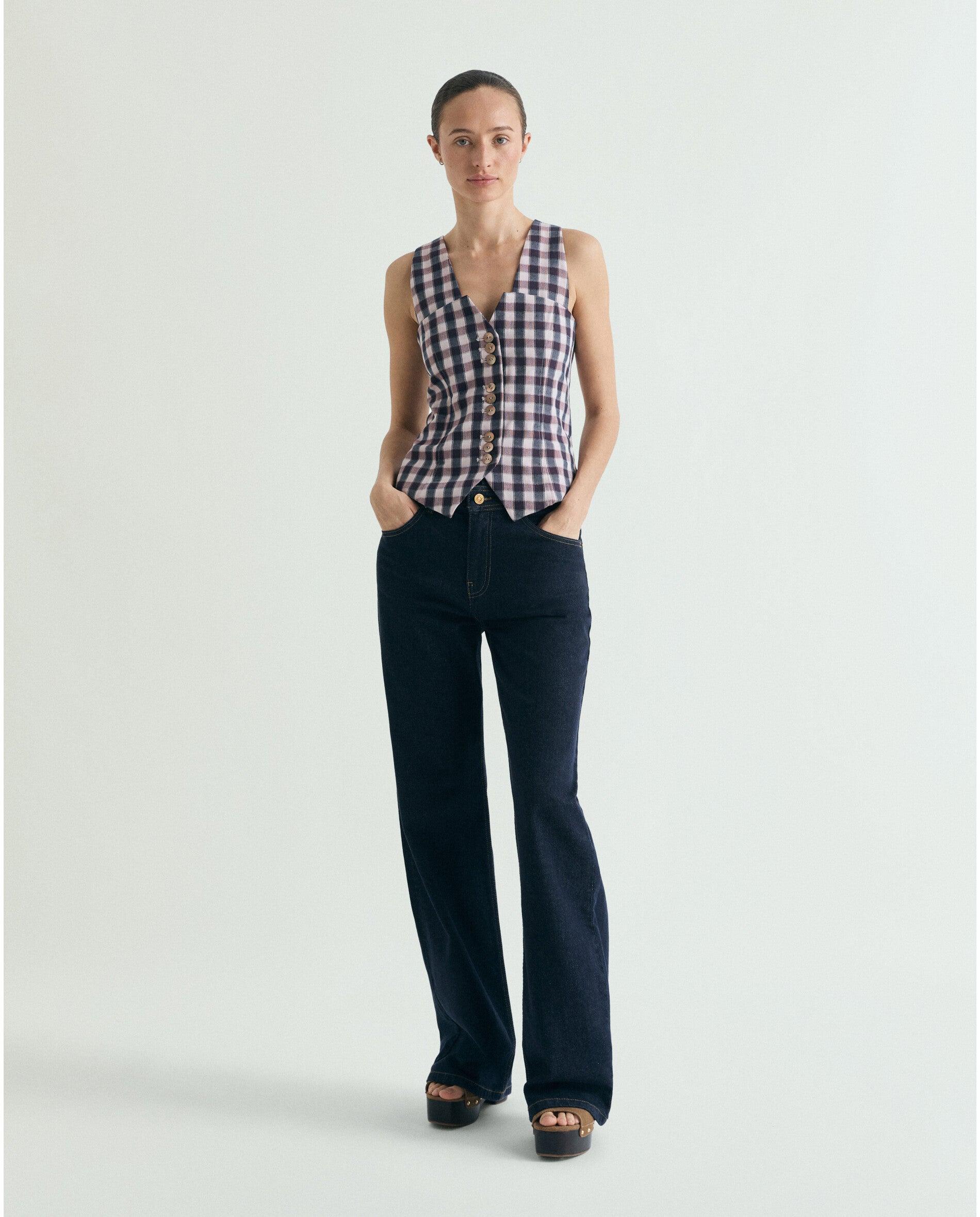 Colete Slim Fit Aos Quadrados Vichy Multicolor-3