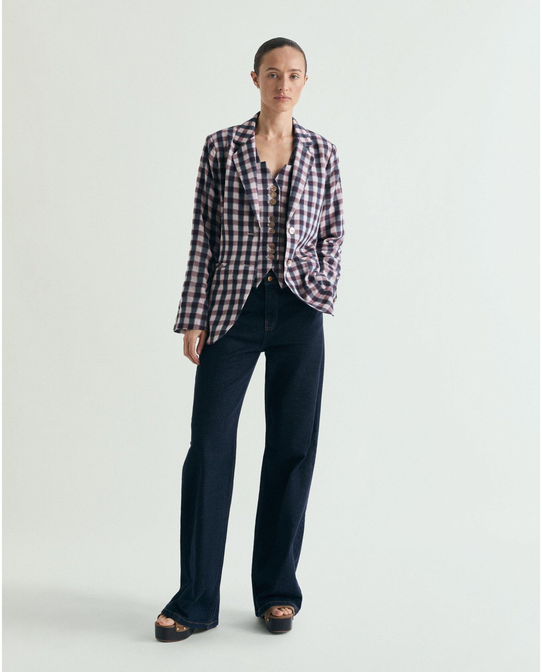 Colete Slim Fit Aos Quadrados Vichy Multicolor-5