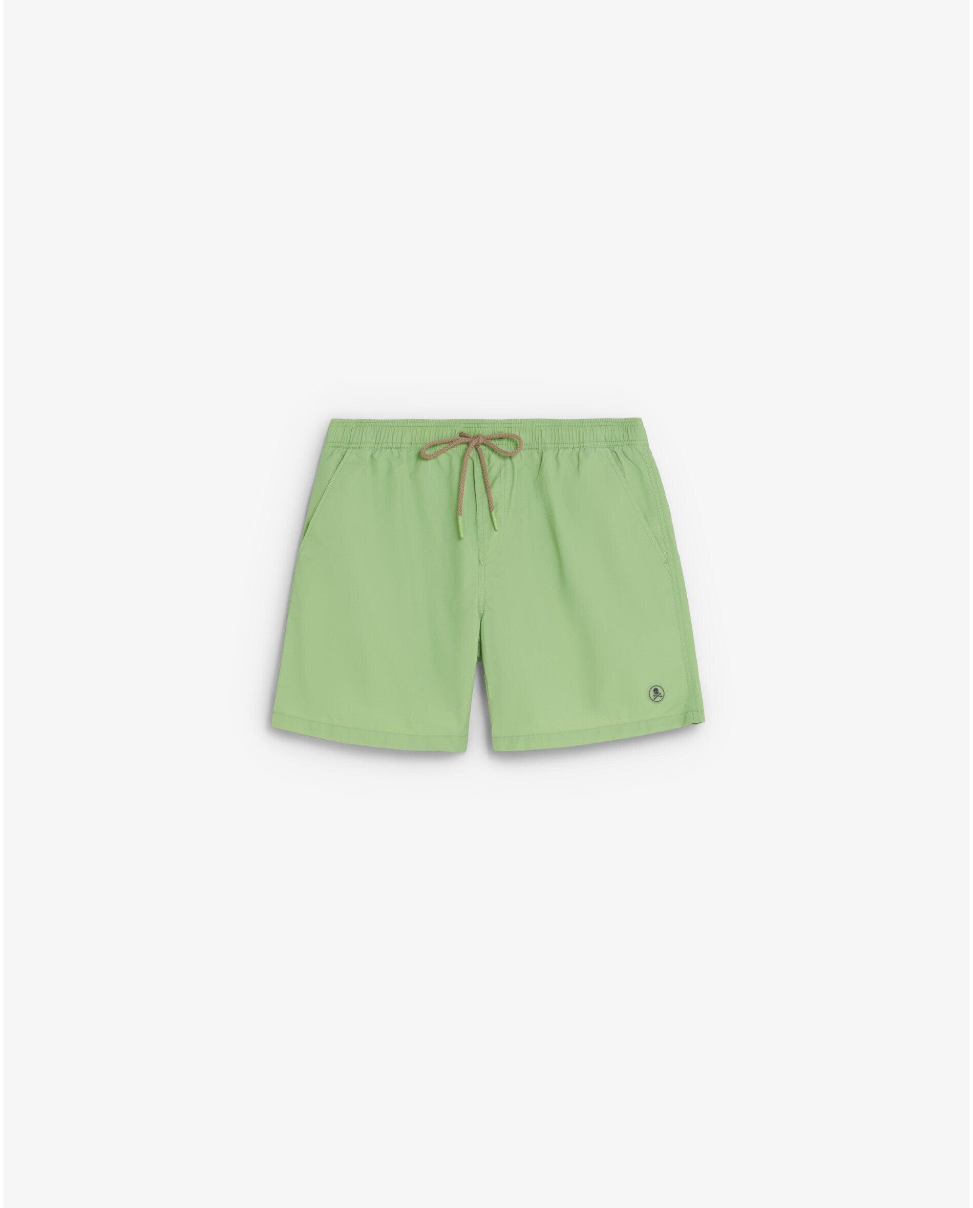 Fato de Banho Bermuda Liso com Bolso Posterior Verde-claro-3