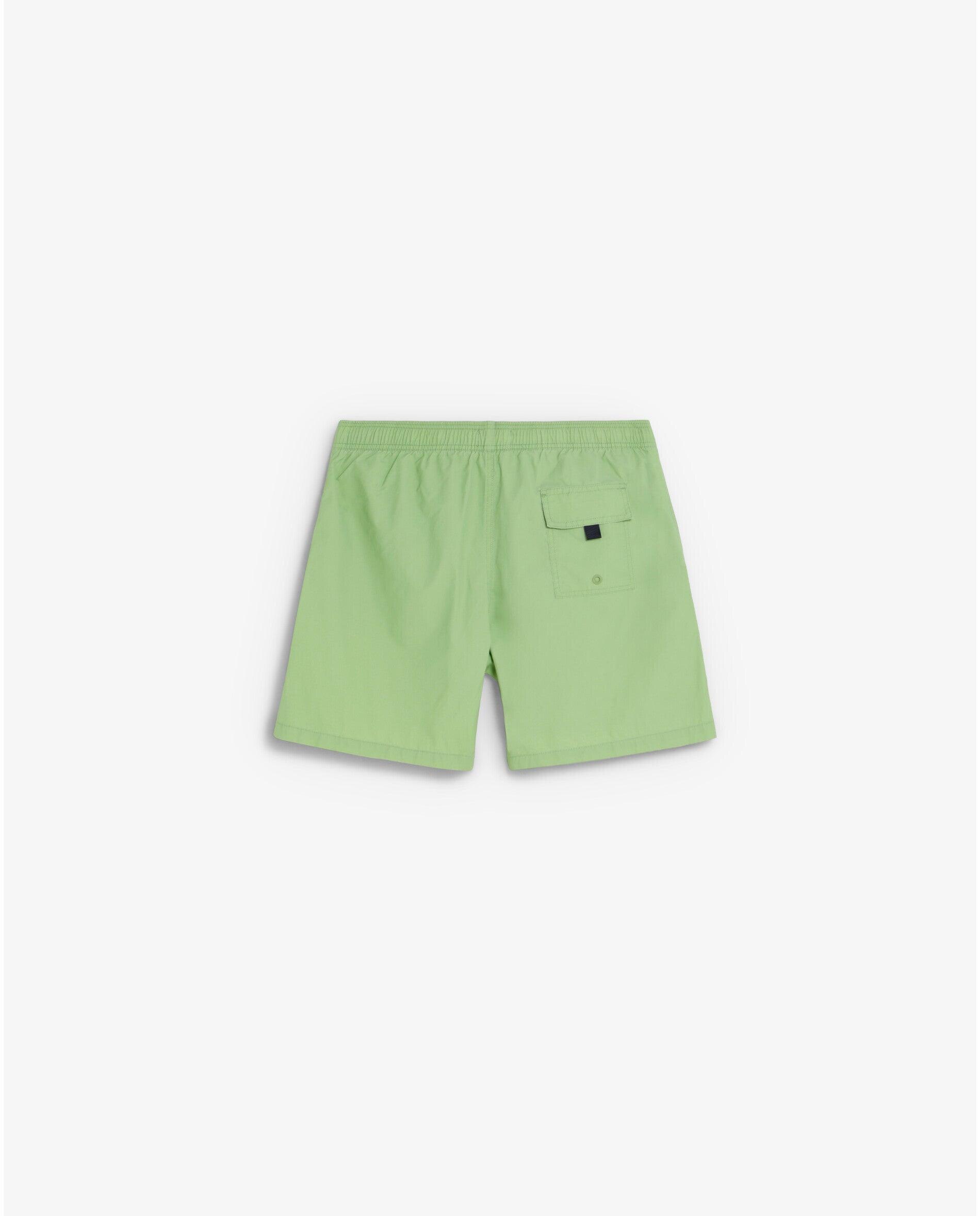 Fato de Banho Bermuda Liso com Bolso Posterior Verde-claro-4