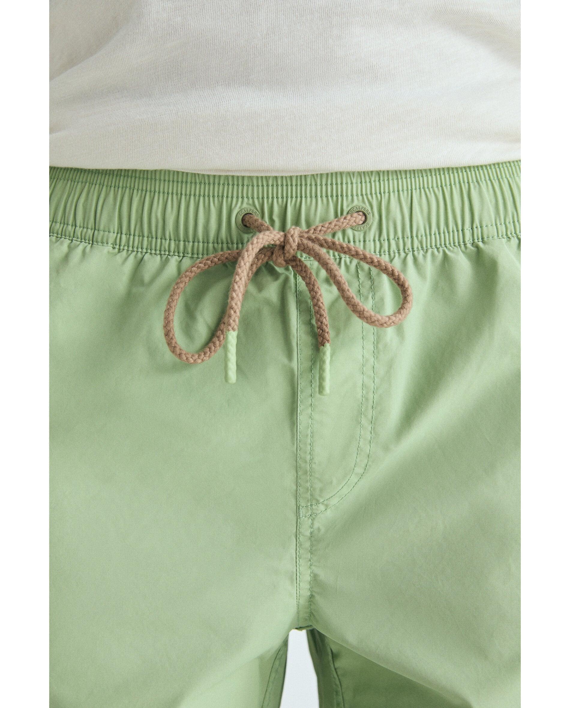 Fato de Banho Bermuda Liso com Bolso Posterior Verde-claro-6