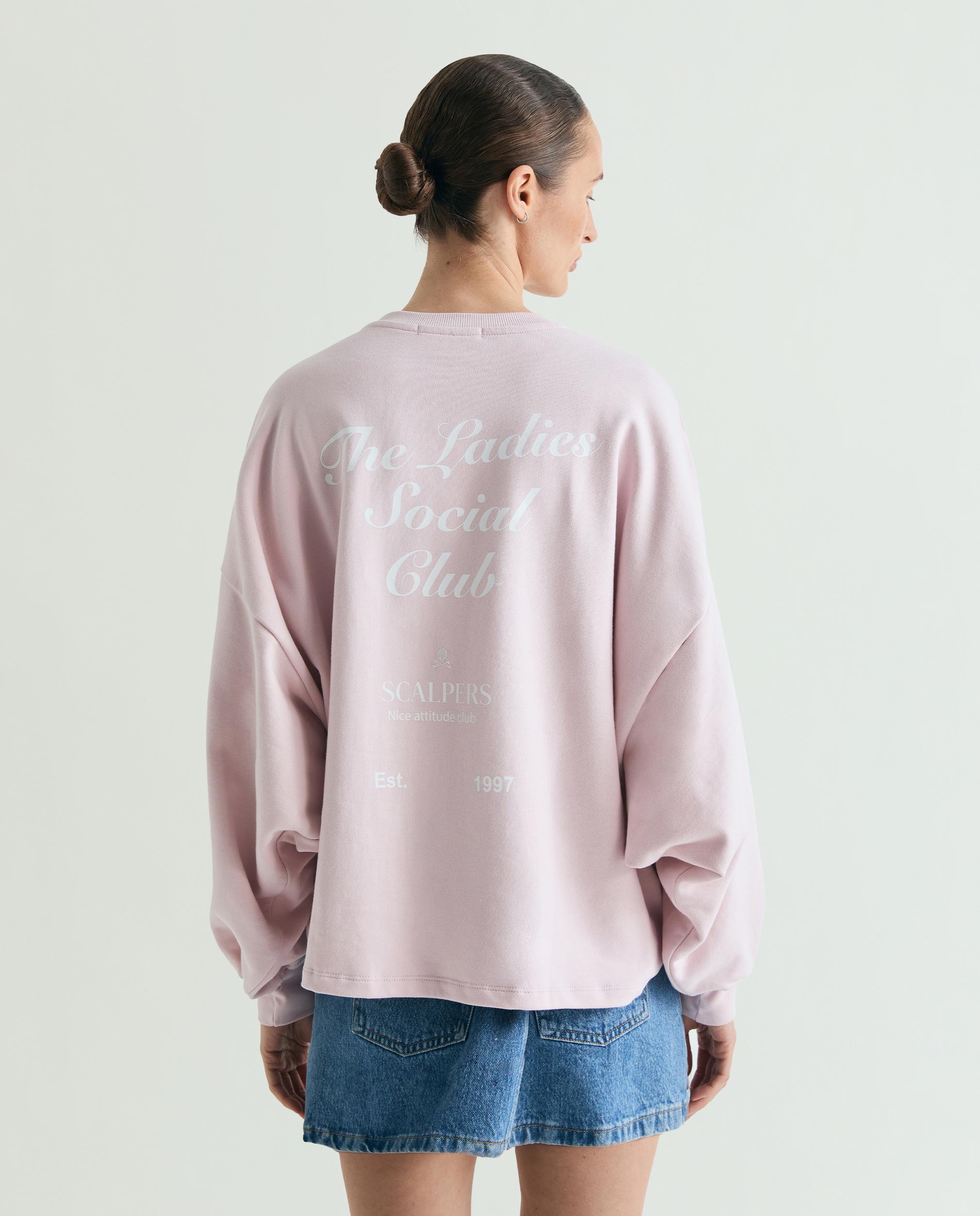 Sweatshirt com Print Posterior e Mangas Abalonadas Lilás-2