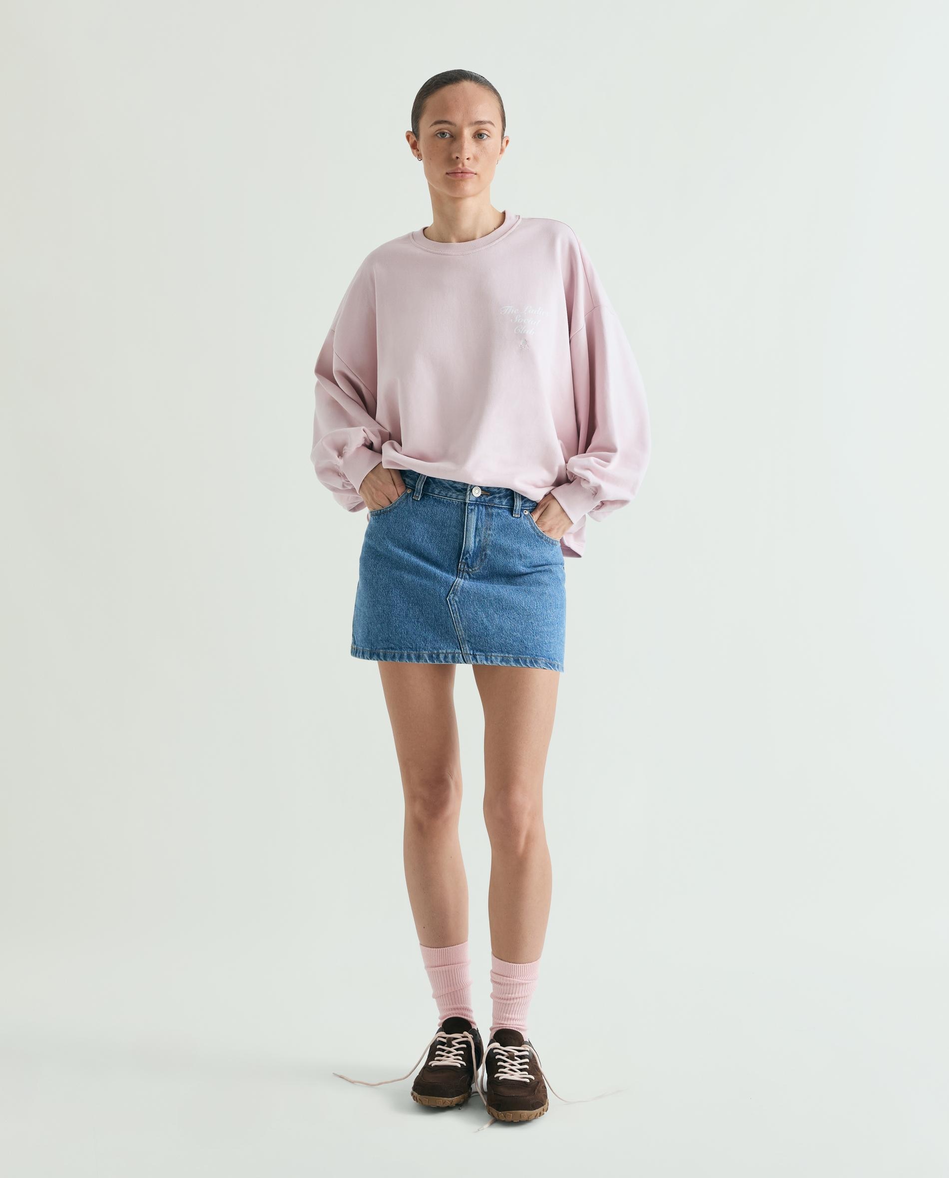 Sweatshirt com Print Posterior e Mangas Abalonadas Lilás-3