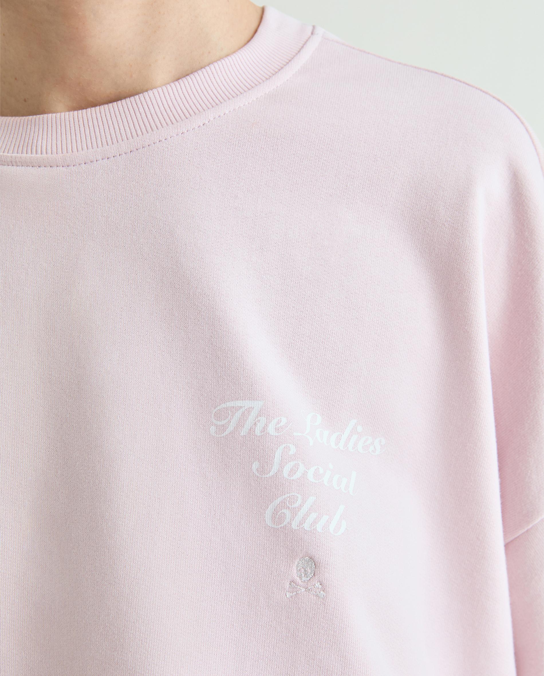 Sweatshirt com Print Posterior e Mangas Abalonadas Lilás-4