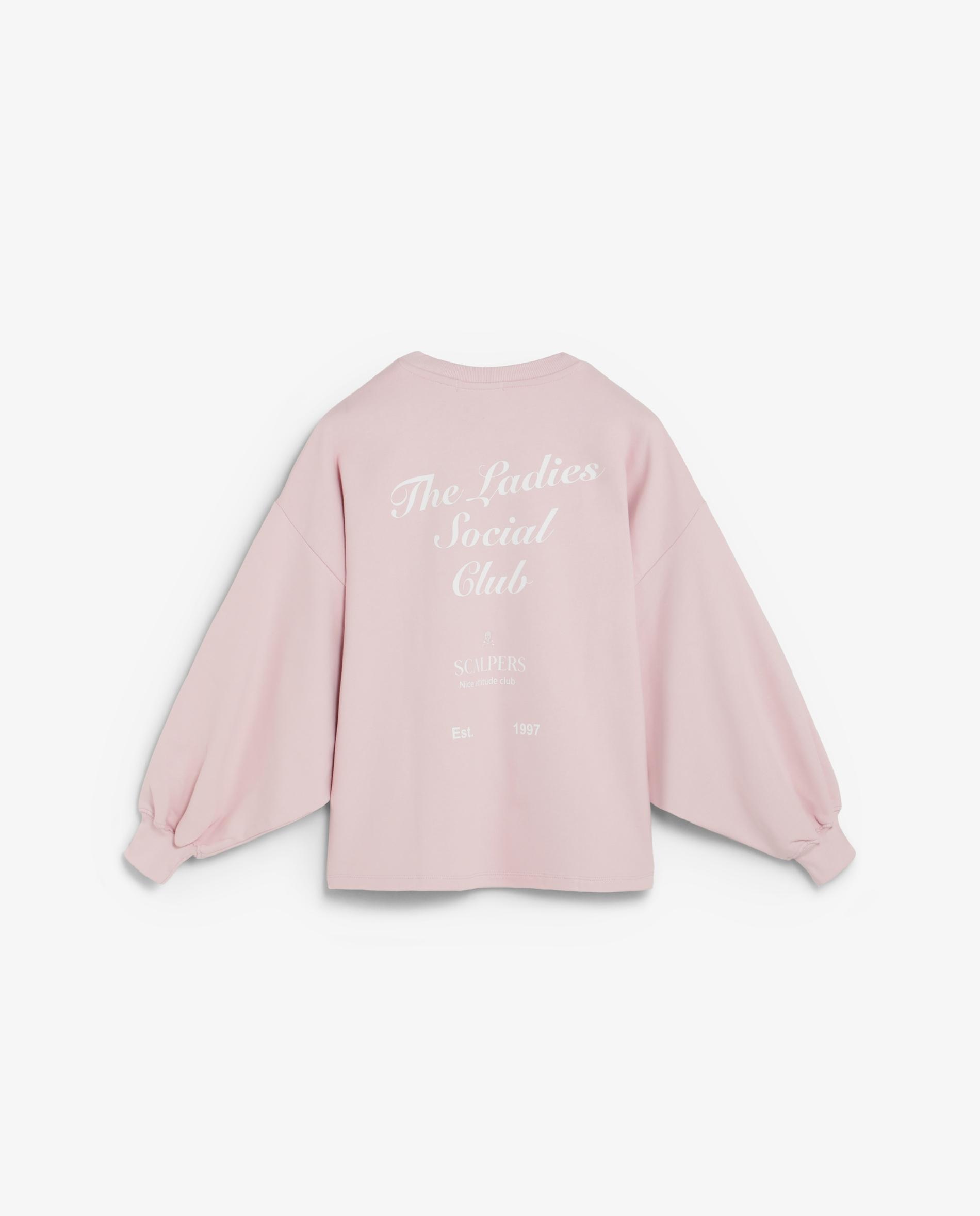 Sweatshirt com Print Posterior e Mangas Abalonadas Lilás-6