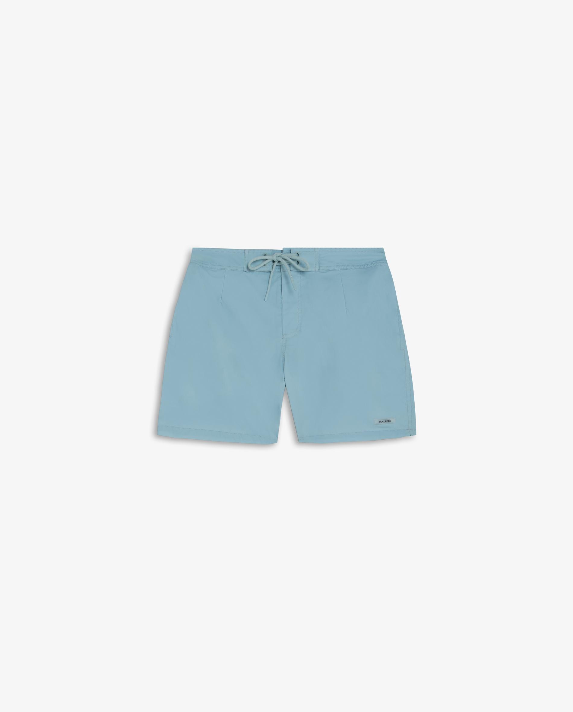 Fato de Banho Bermuda Liso com Bolso Posterior Azul-acinzentado-4