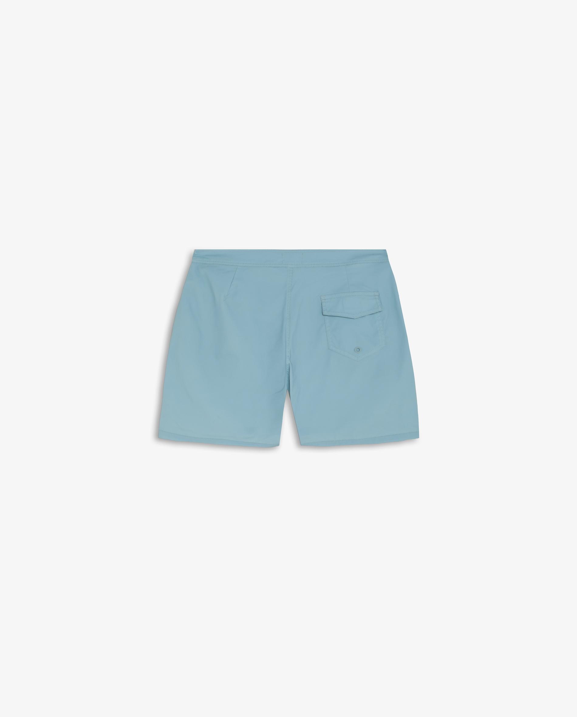 Fato de Banho Bermuda Liso com Bolso Posterior Azul-acinzentado-5