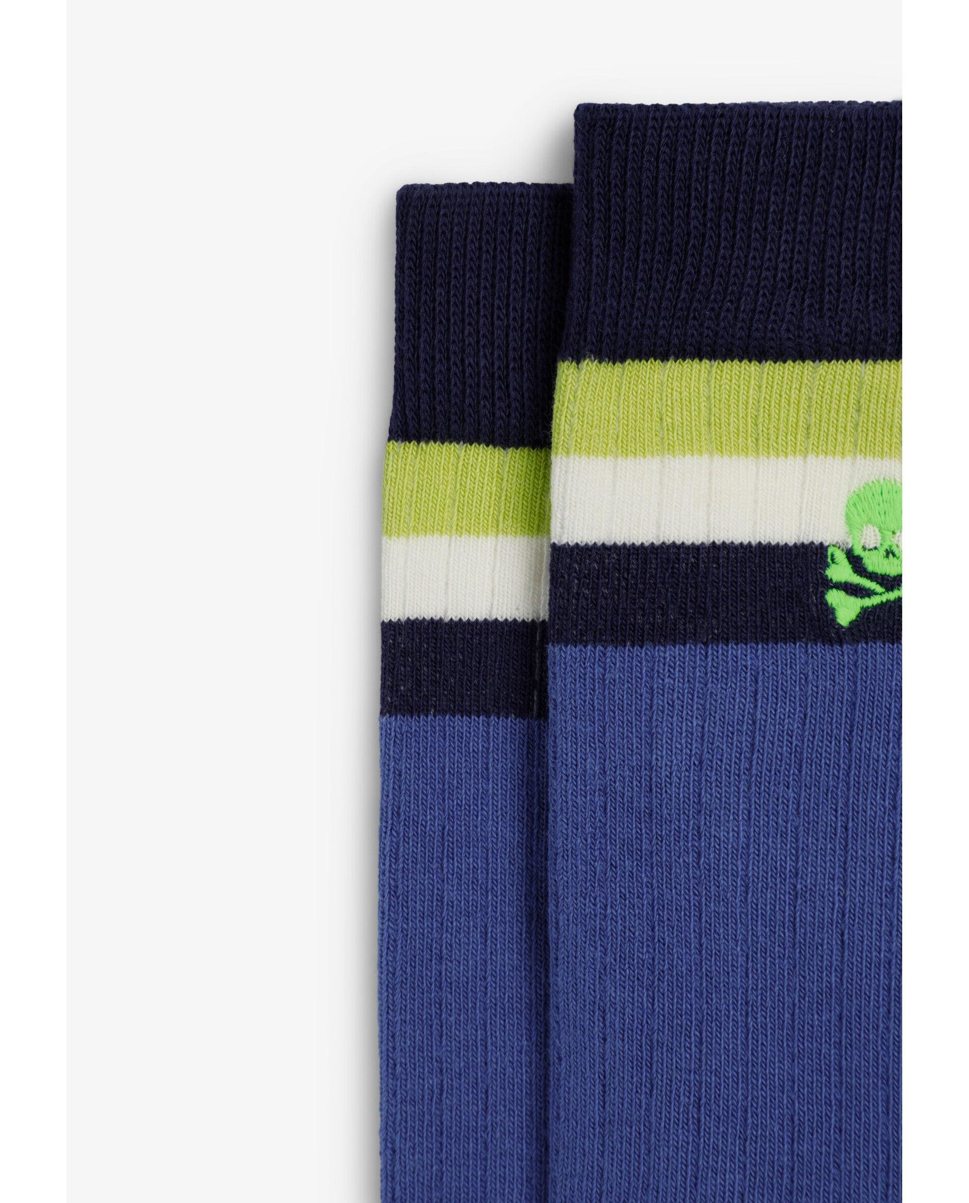Meias Desportivas Infantil de Cano Médio Caneladas Scalpers Azul-cobalto-2