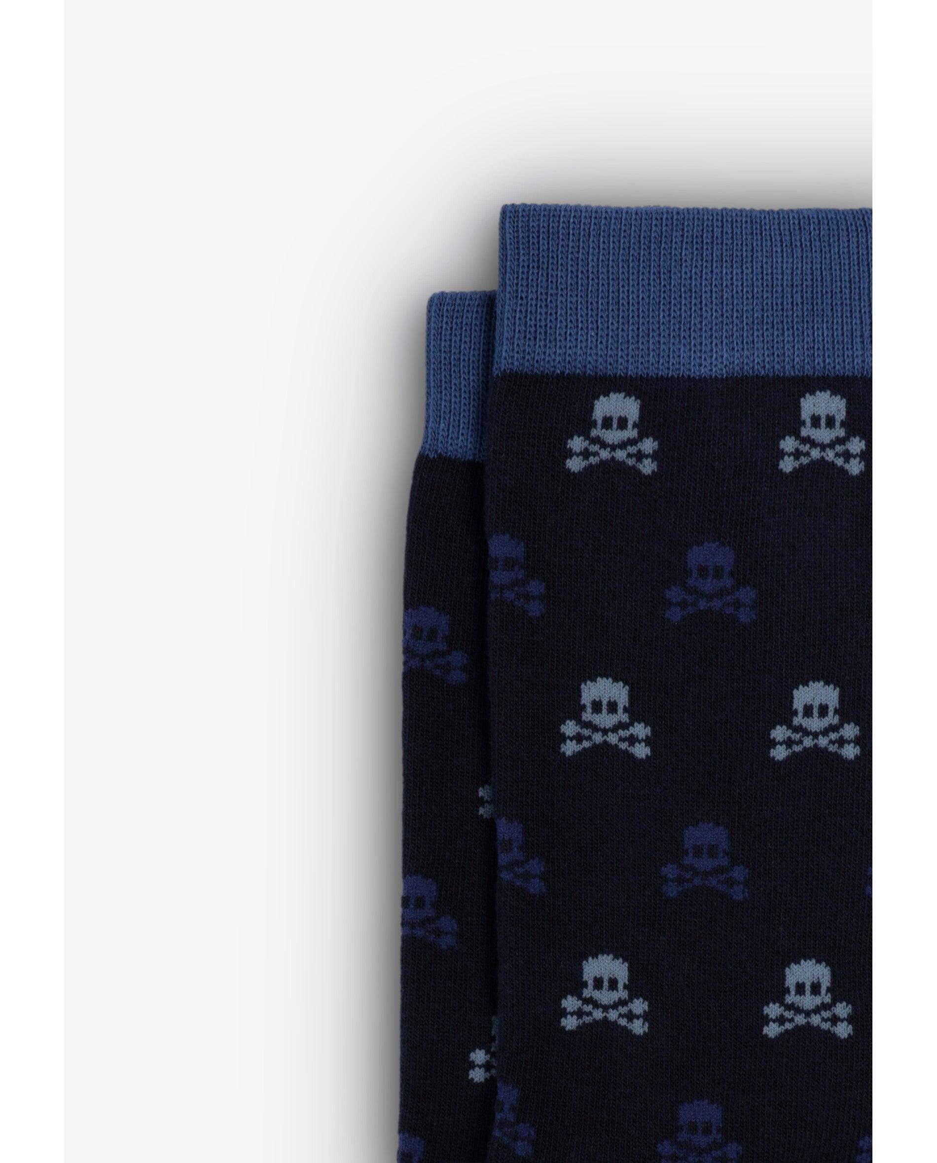 Meias de Cano Médio Estampadas Scalpers Navy-2
