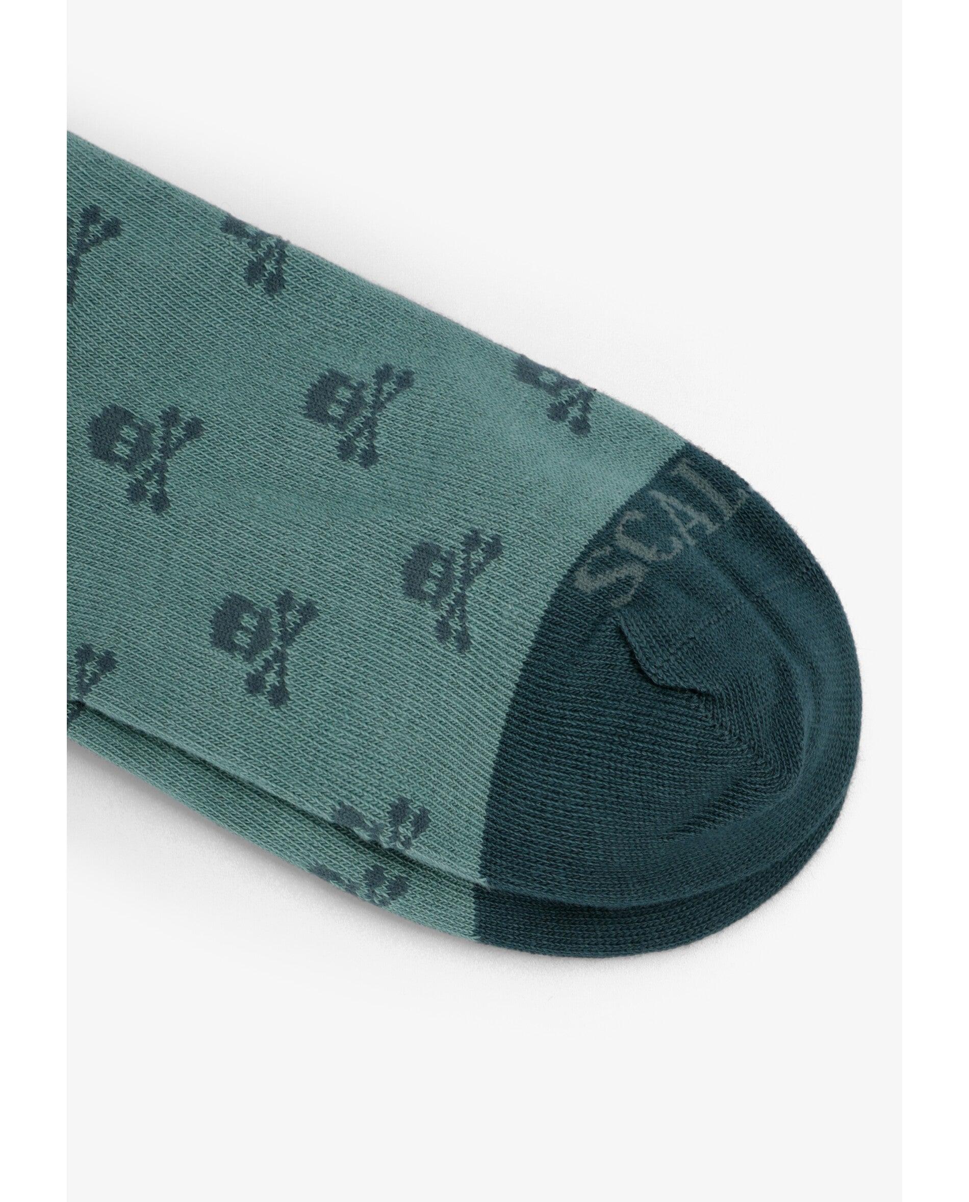 Meias Pelo Tornozelo Infantil com Estampado Logo Scalpers Verde-2