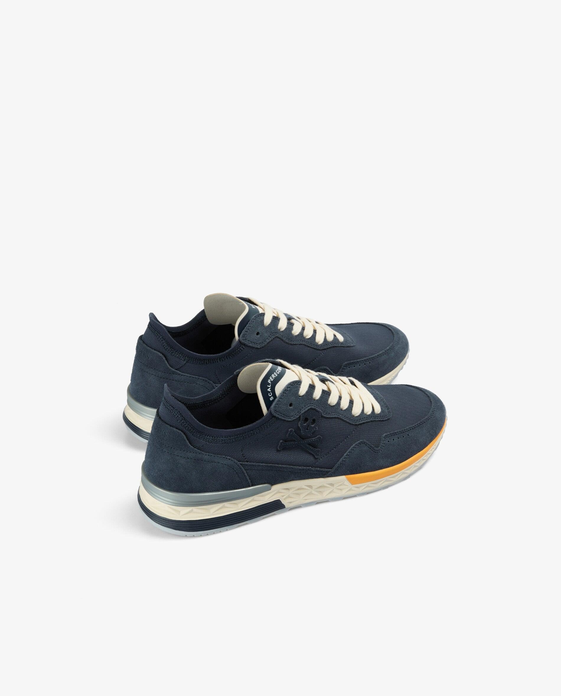 Desportivas Combinadas com Atacadores em Contraste Navy-3
