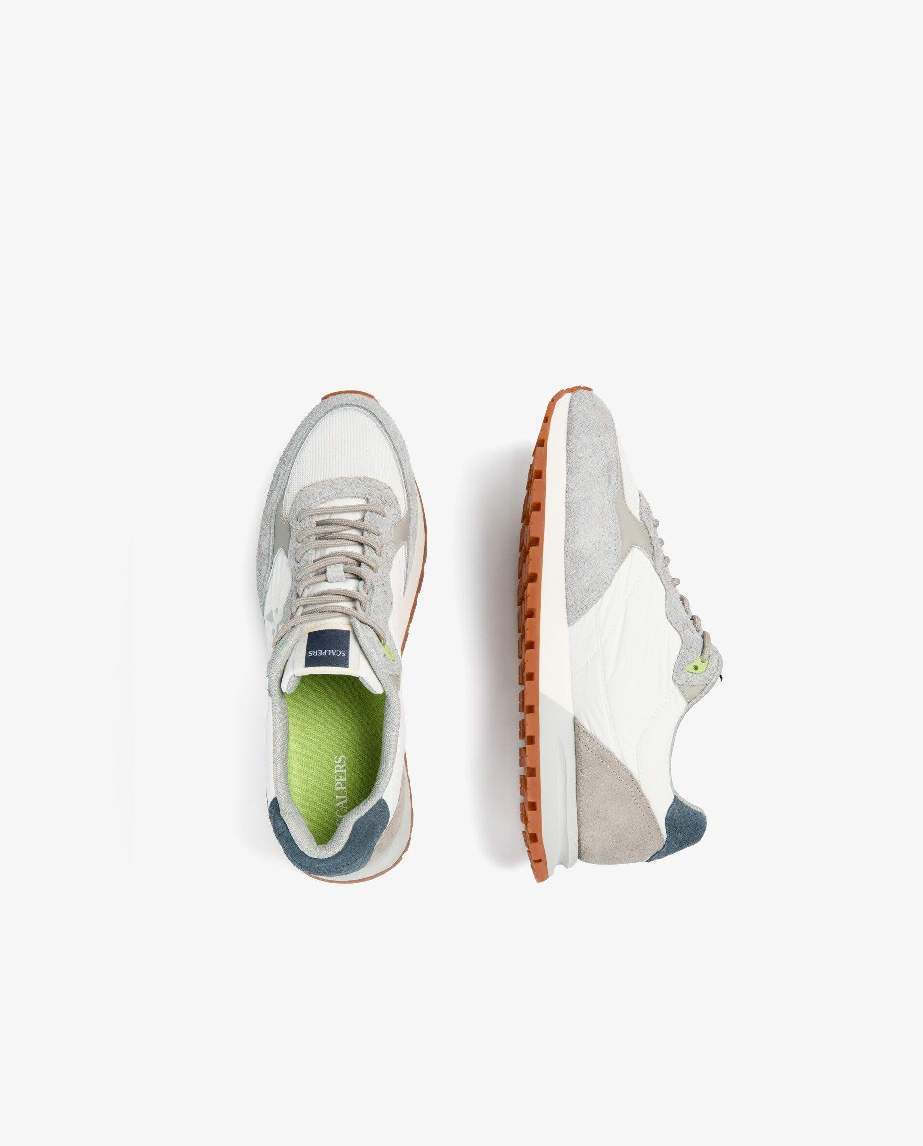 Desportivas com Contrastes e Sola Serrilhada Branco-8
