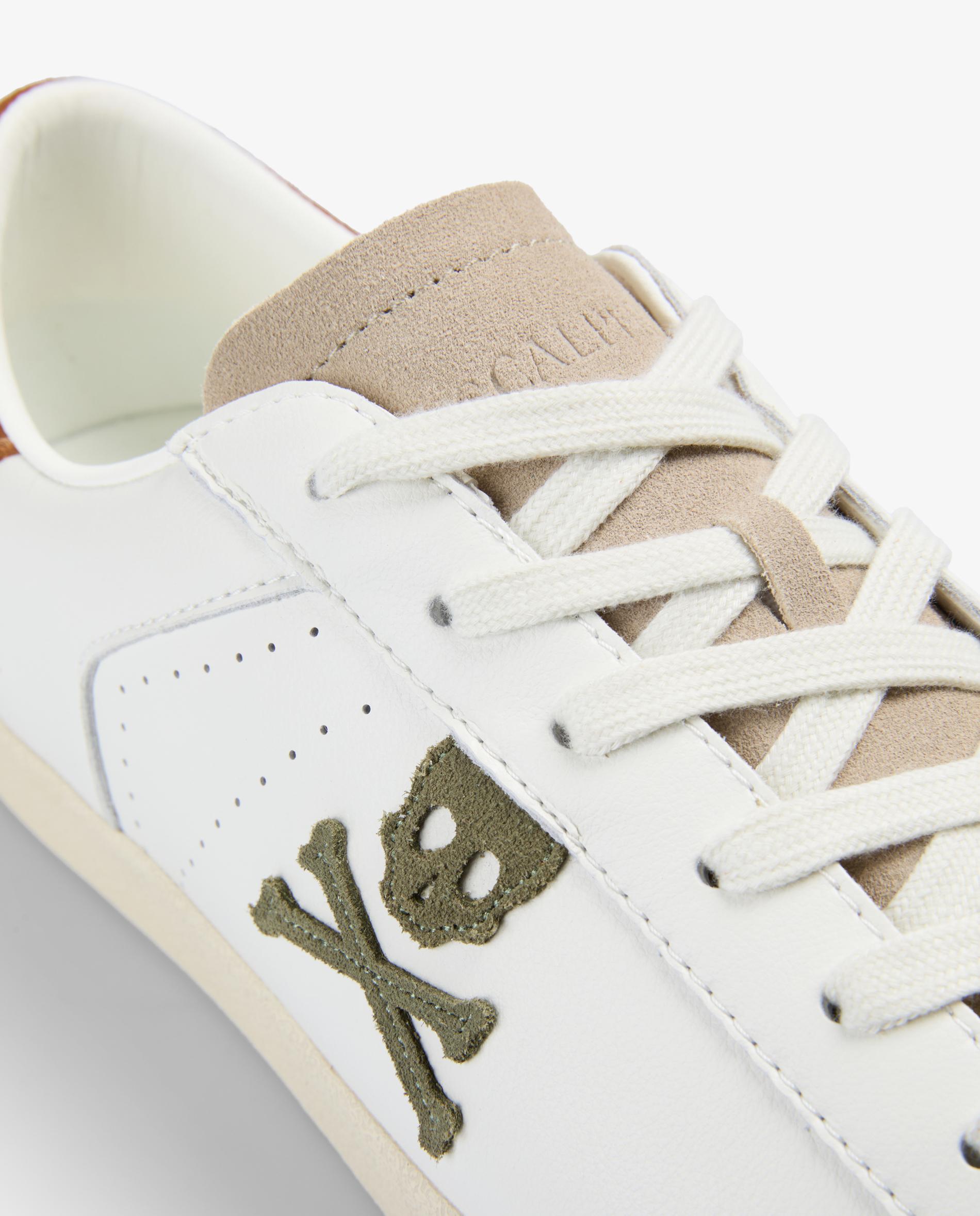 Desportivas de Pele com Atacadores e Detalhes em Contraste Laranja-vulcânico-6