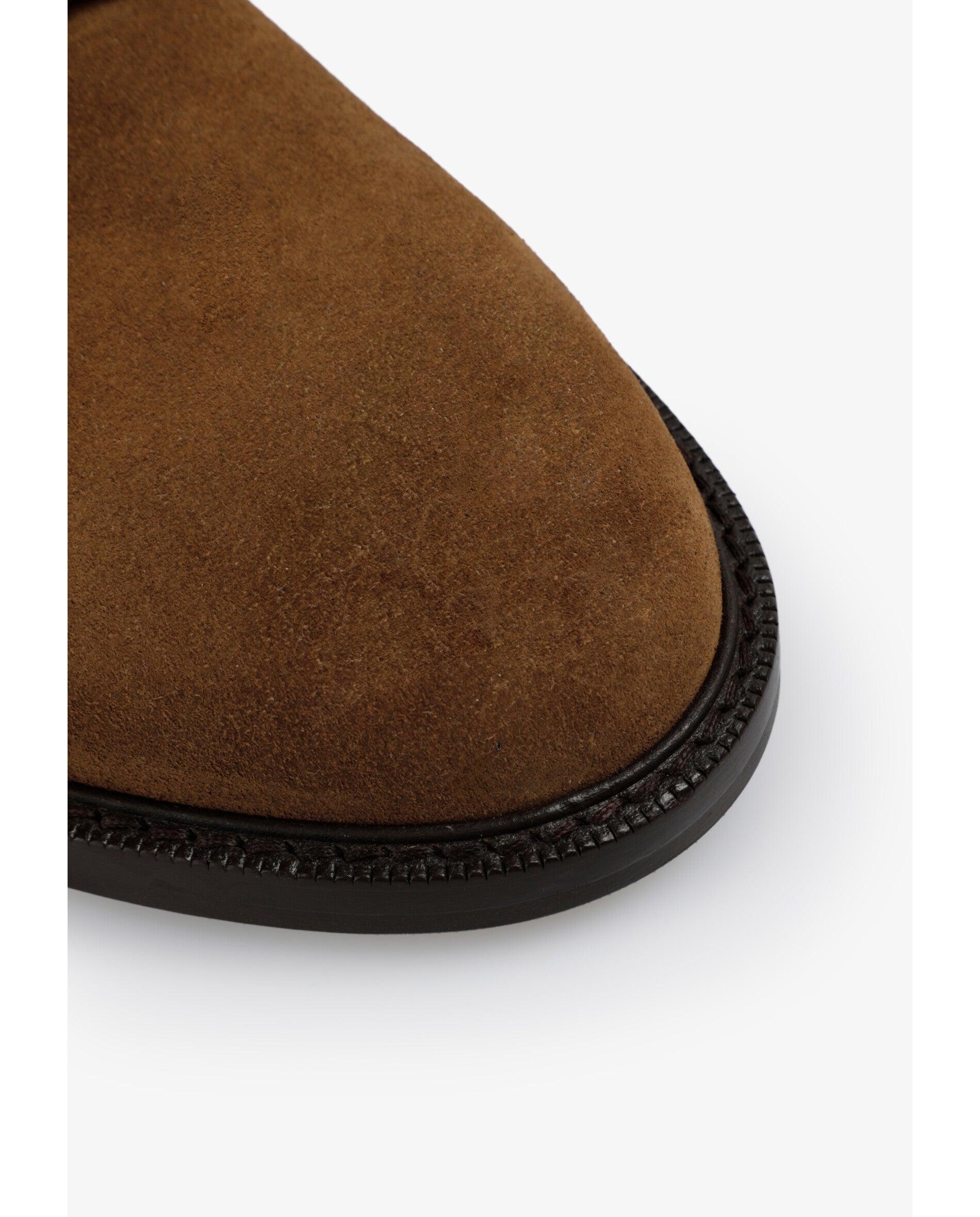 Sapatos de Cordões em Pez com Acabamento de Camurça Castanho-5