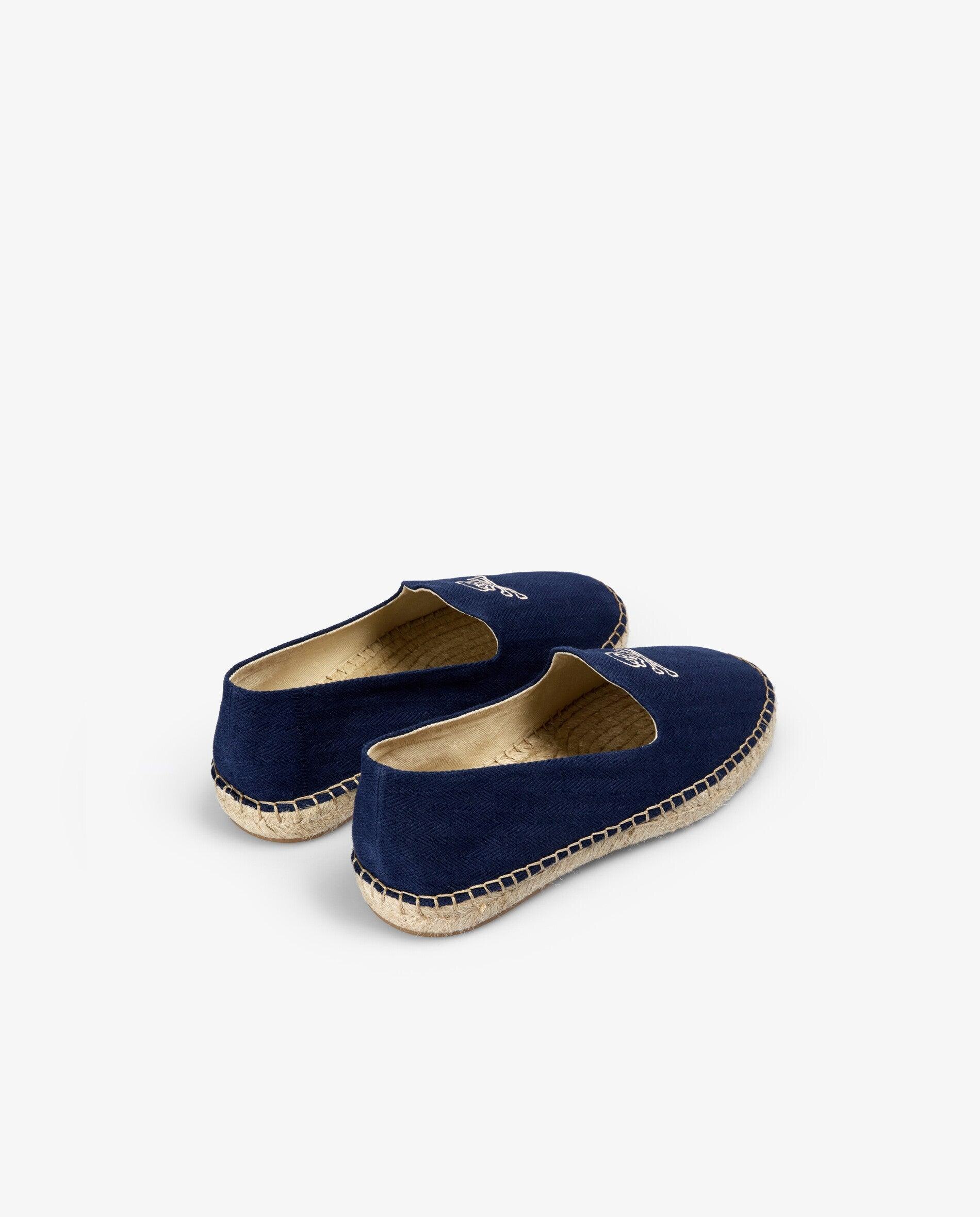 Alpercatas de Algodão com Caveira Bordada em Contraste Navy-3
