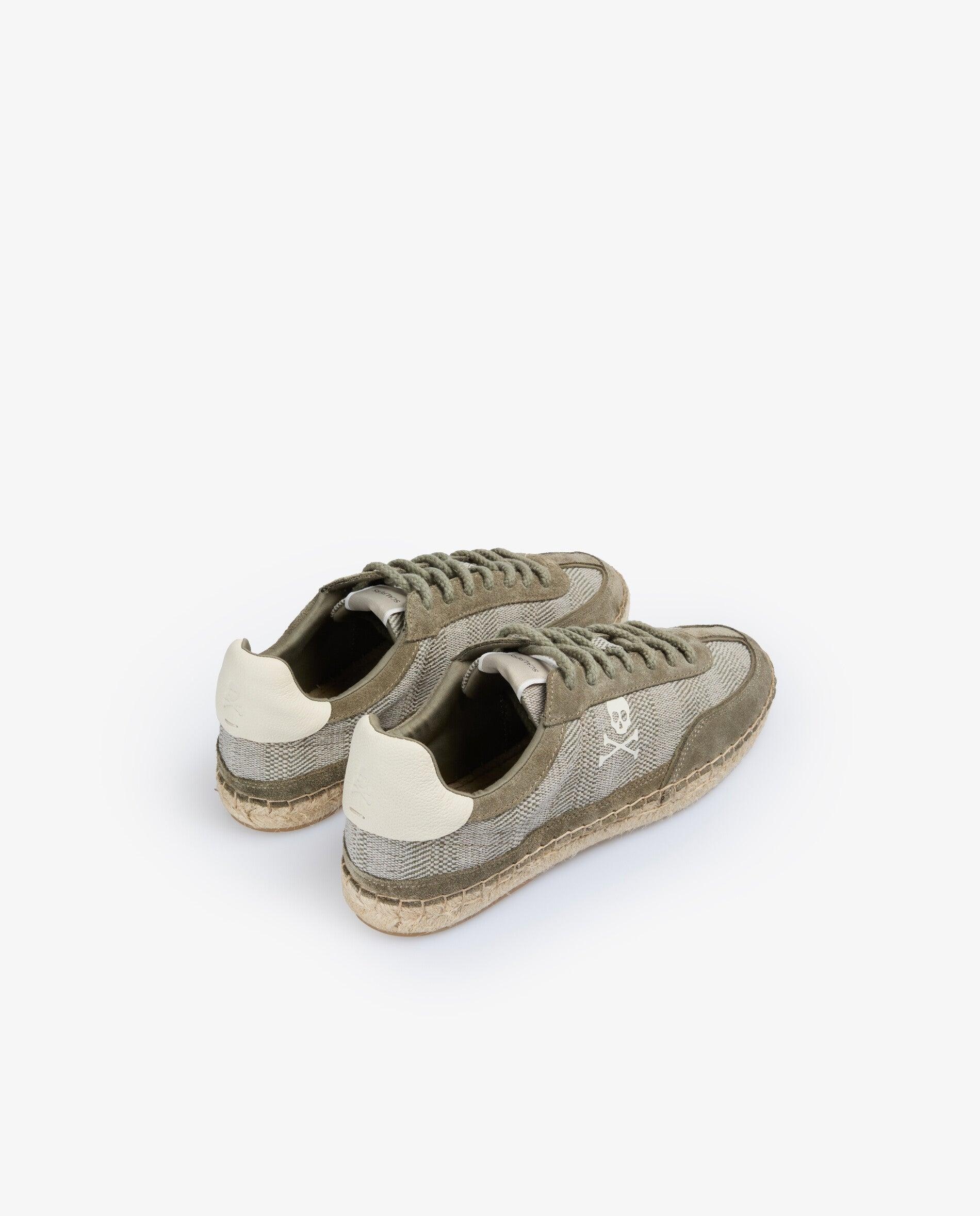 Sapatilhas Retro Estilo Alpercata com Sola de Juta Caqui-3