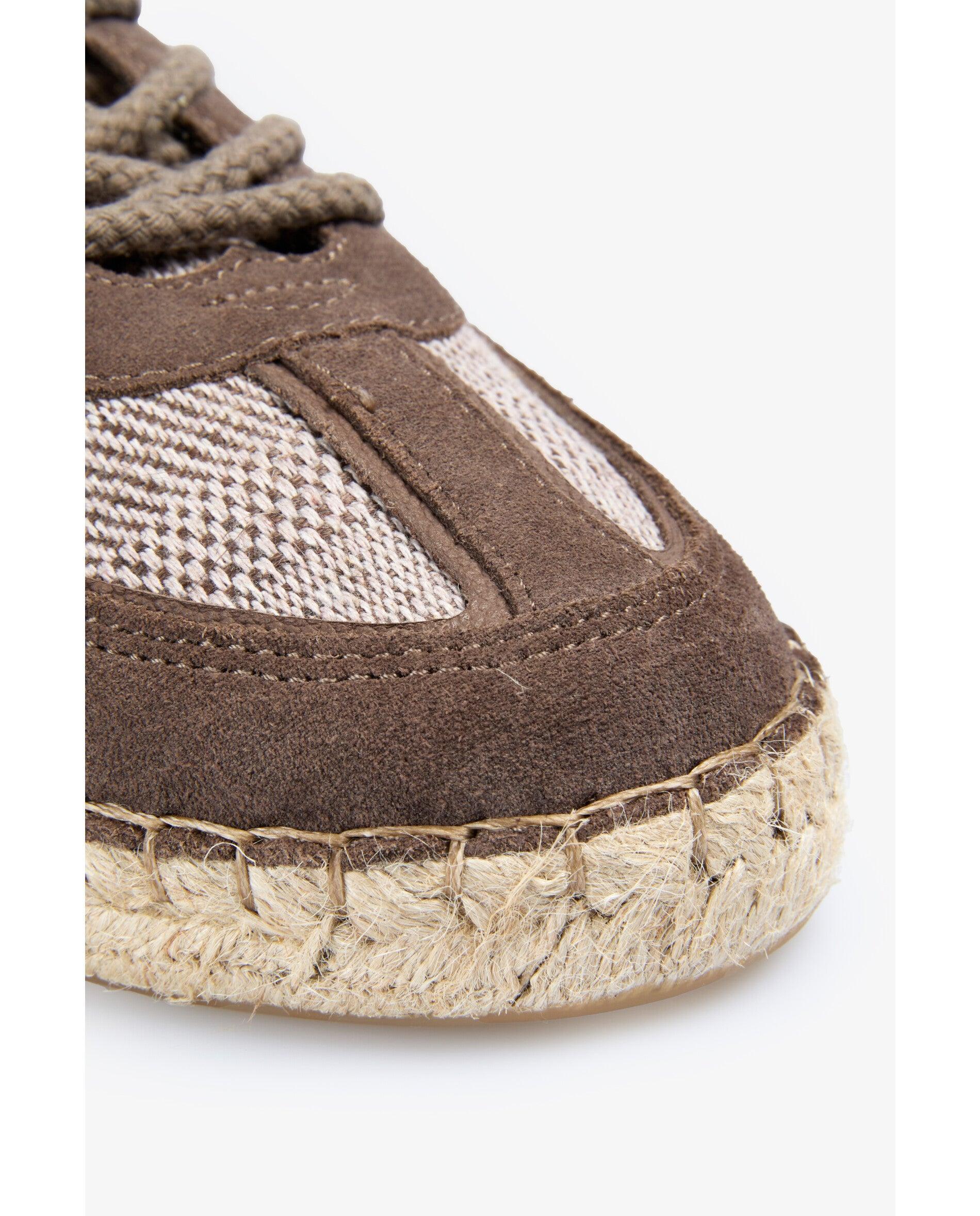 Sapatilhas Retro Estilo Alpercata com Sola de Juta Taupe-4