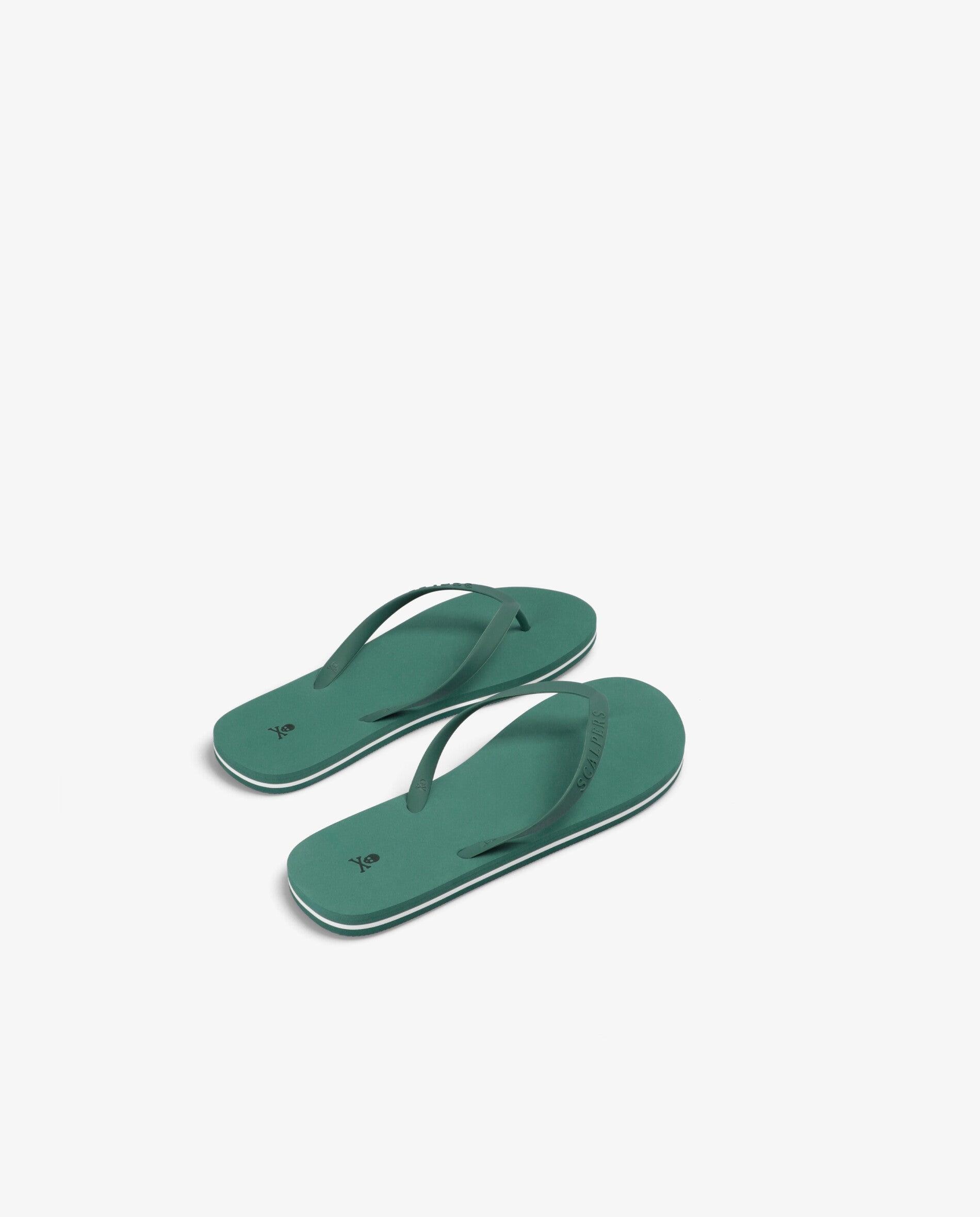Chinelos de Dedo com Logo em Relevo Verde-3