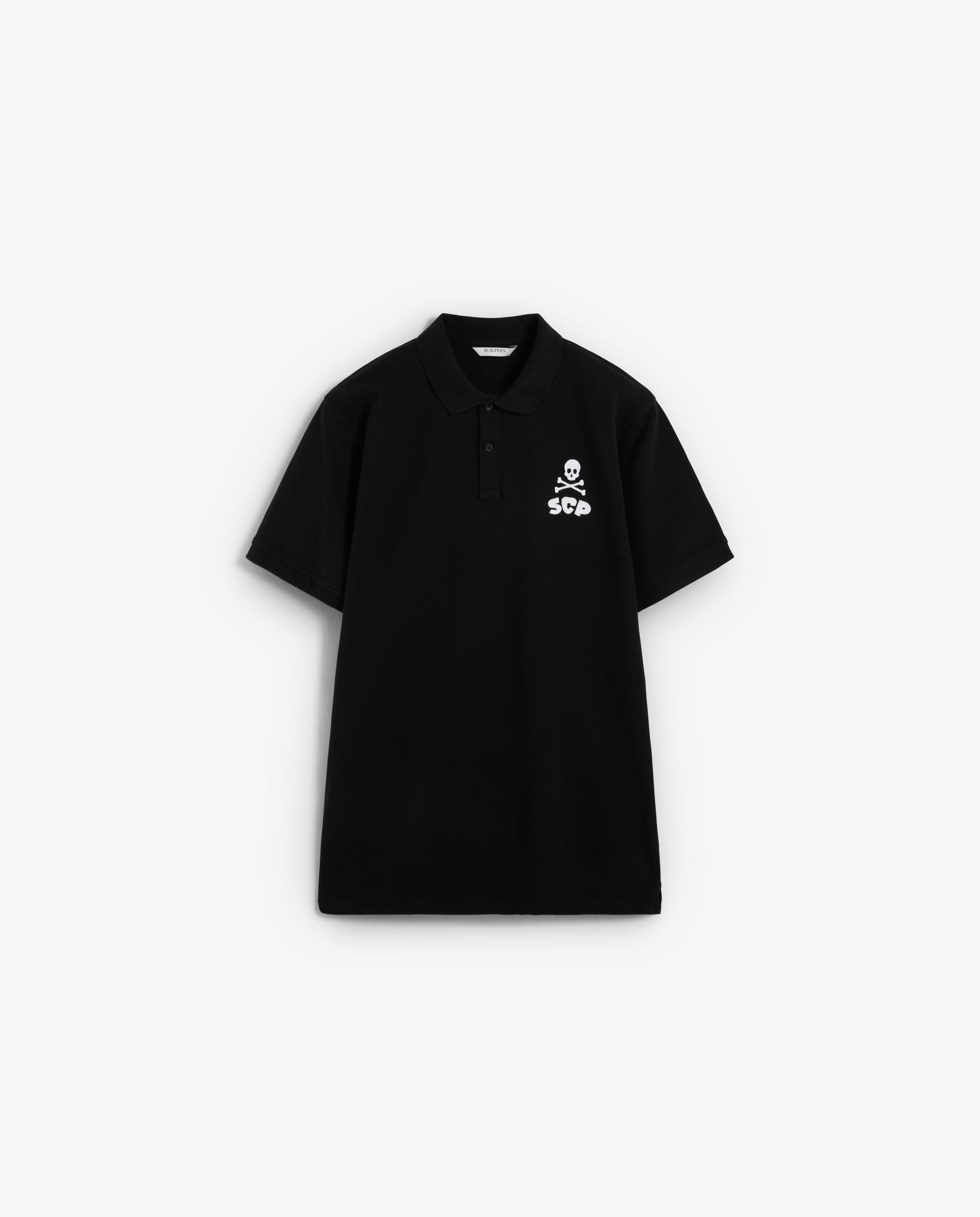 Polo de Manga Curta Regular Fit de Algodão Preto-1