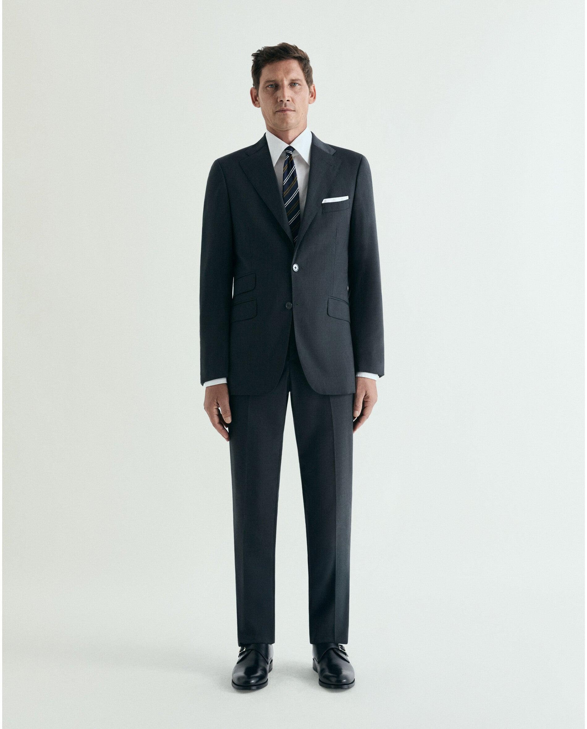 Imagem 0 de Calças de Fato Regular Fit de Lã Lisas