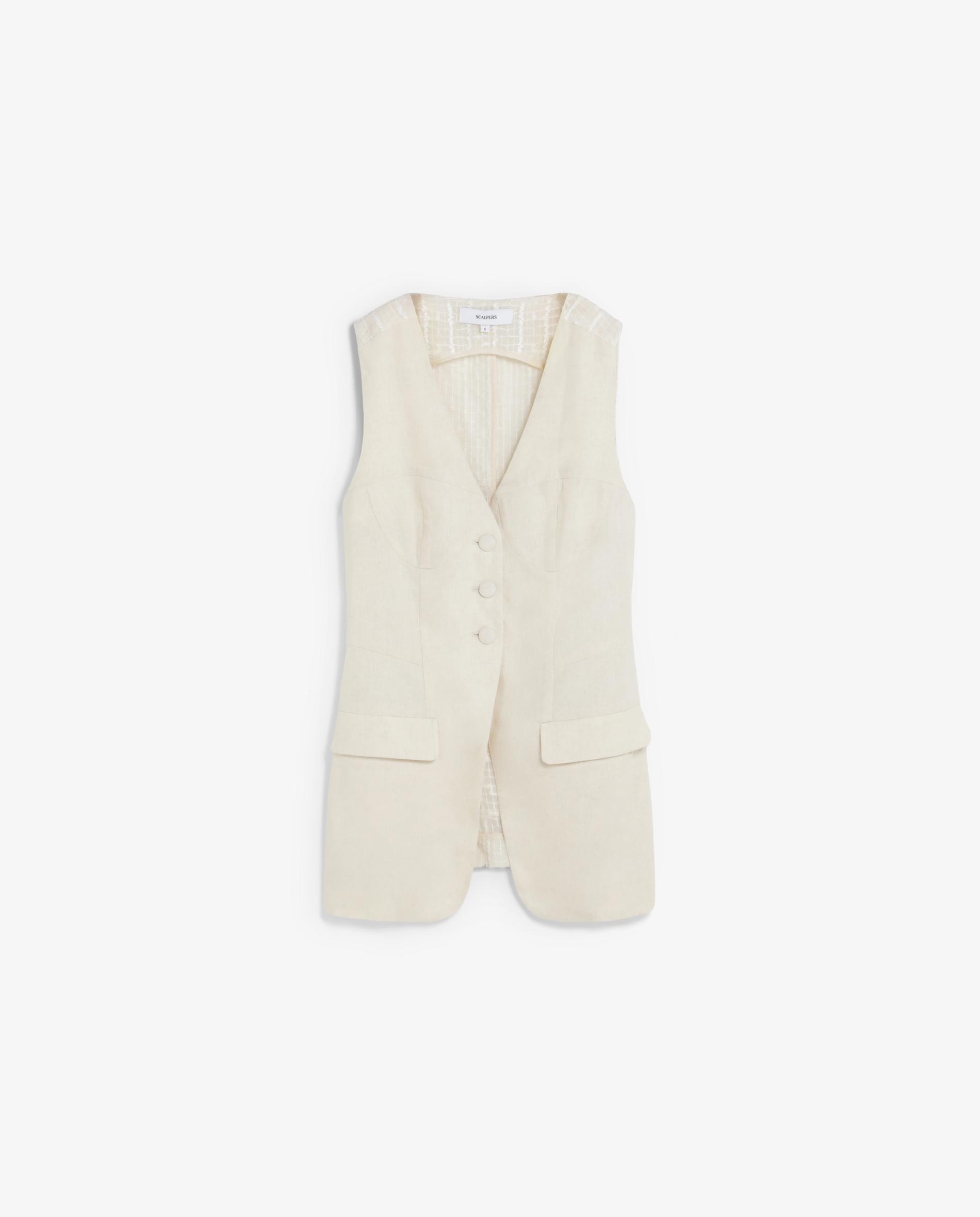 Imagem 0 de Colete Slim Fit com Botões Forrados