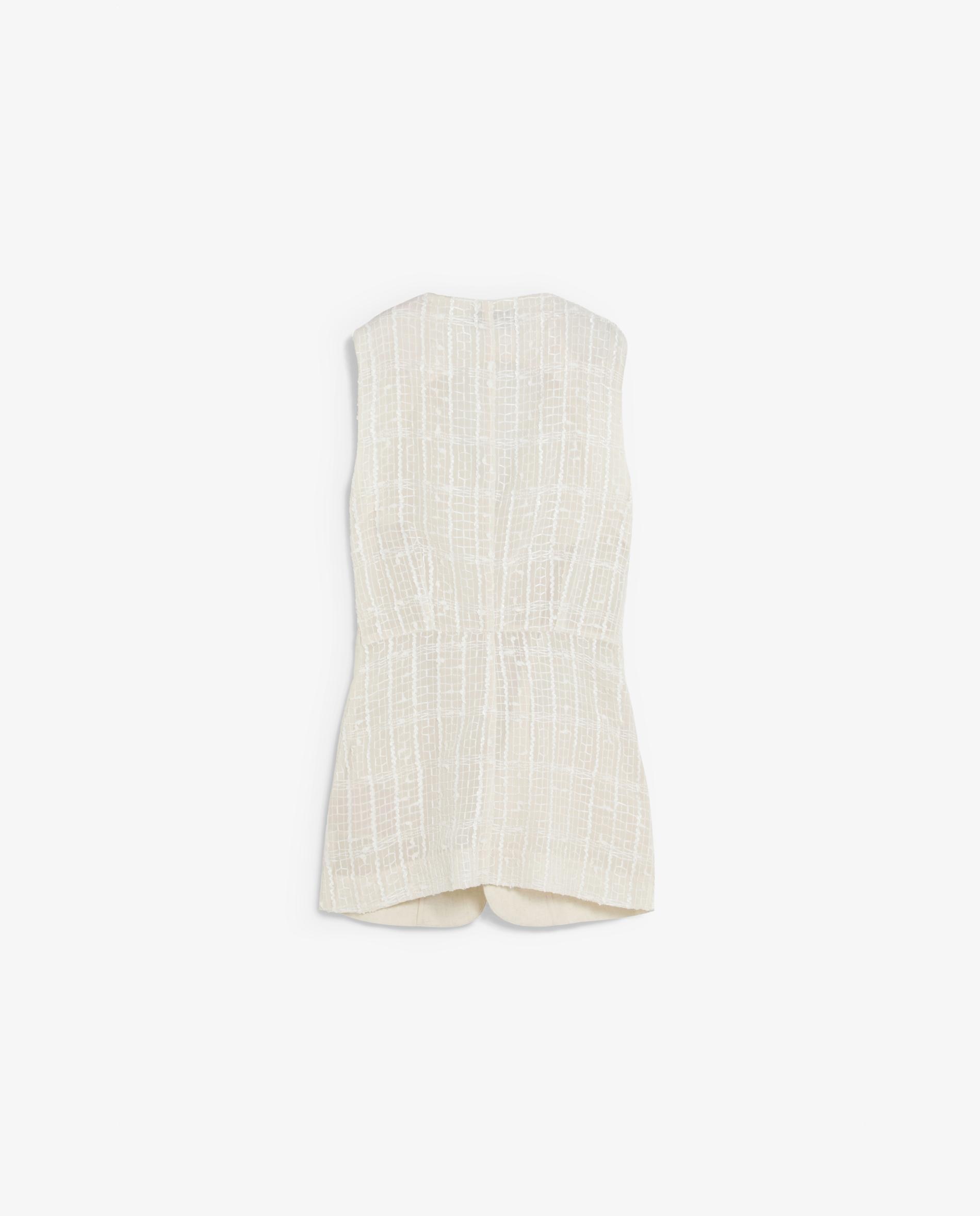 Colete Slim Fit com Botões Forrados Bege-2