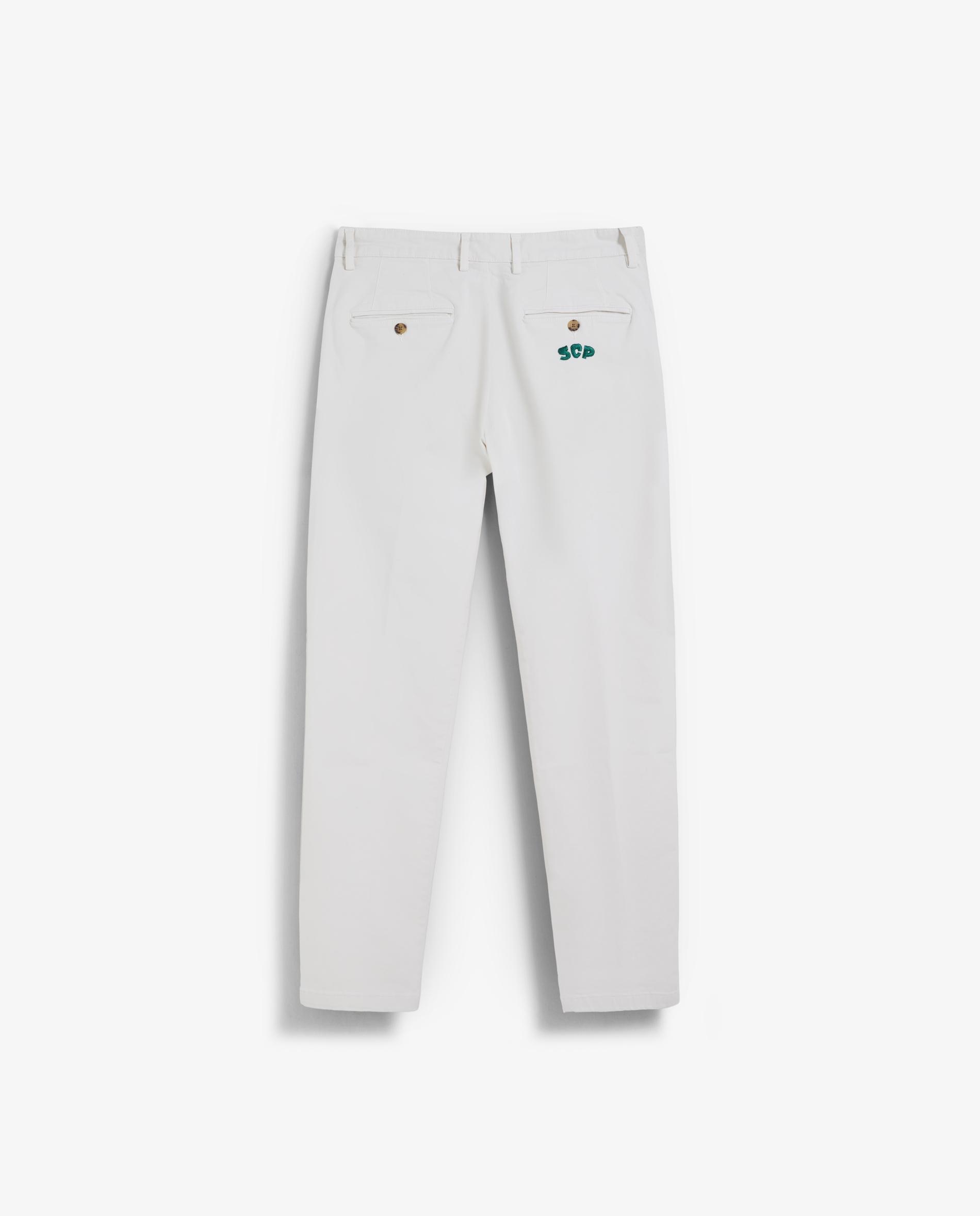Calças Chino Regular Fit com Pinças Frontais Branco-2